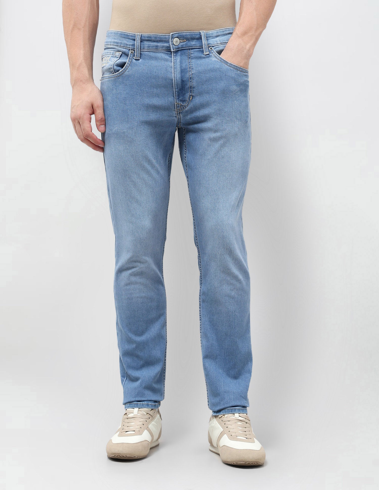 Brandon Slim Tapered Fit Blue Jeans Light Indigo - U.S. POLO ASSN. | Large