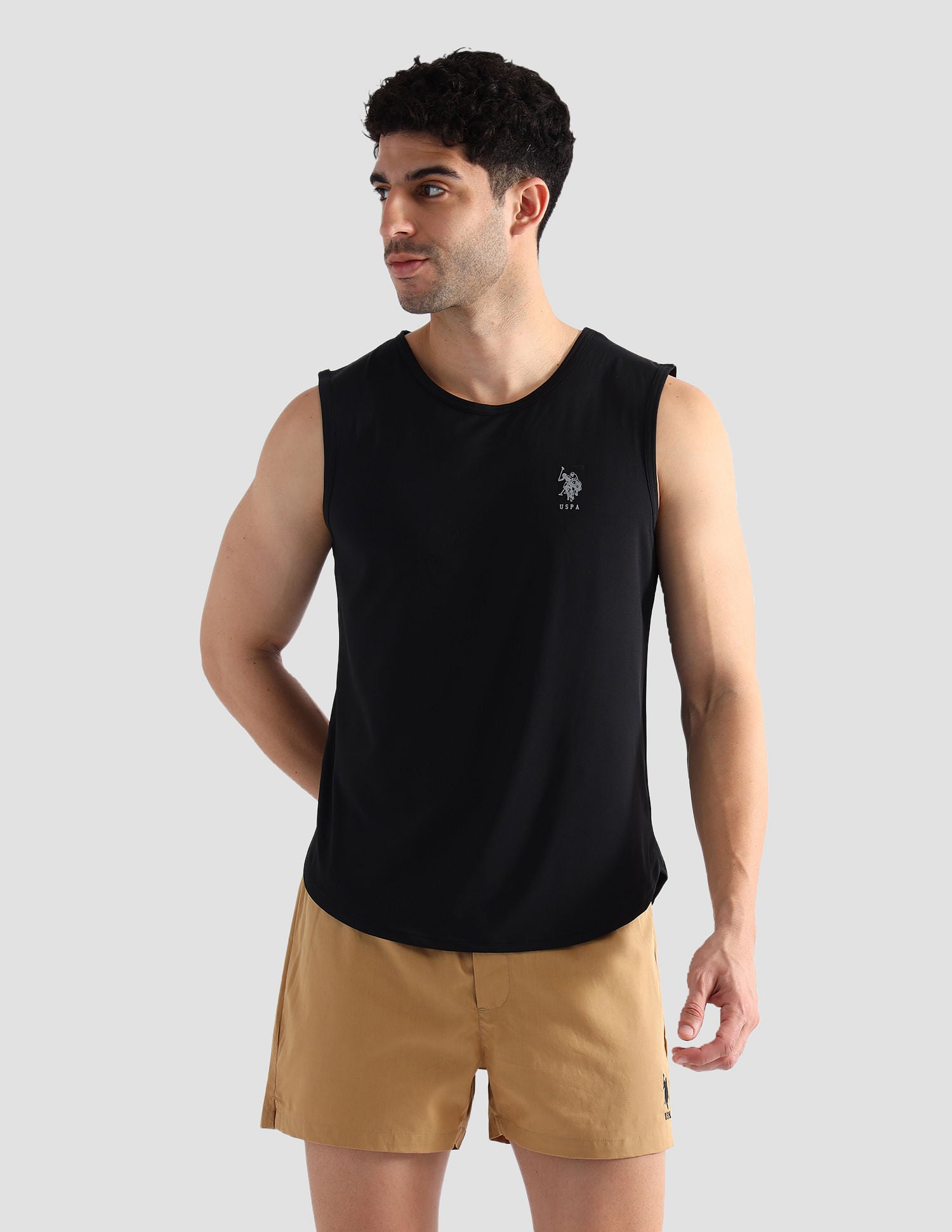 Solid Cotton OEV07 Vest - Pack Of 1 Black - U.S. Polo Assn. India | Large