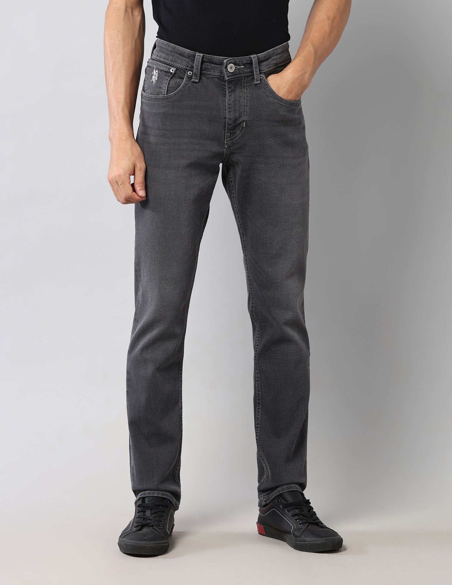 Brandon Slim Tapered Black Jeans Black - U.S. Polo Assn. India | Large