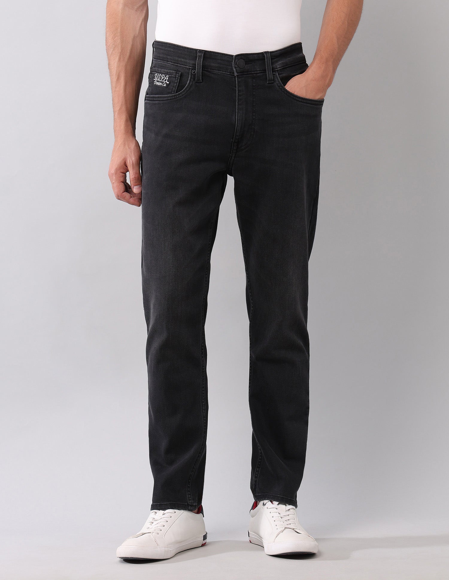 Cole Comfort Cropped Fit Black Jeans Black - U.S. POLO ASSN. | Large