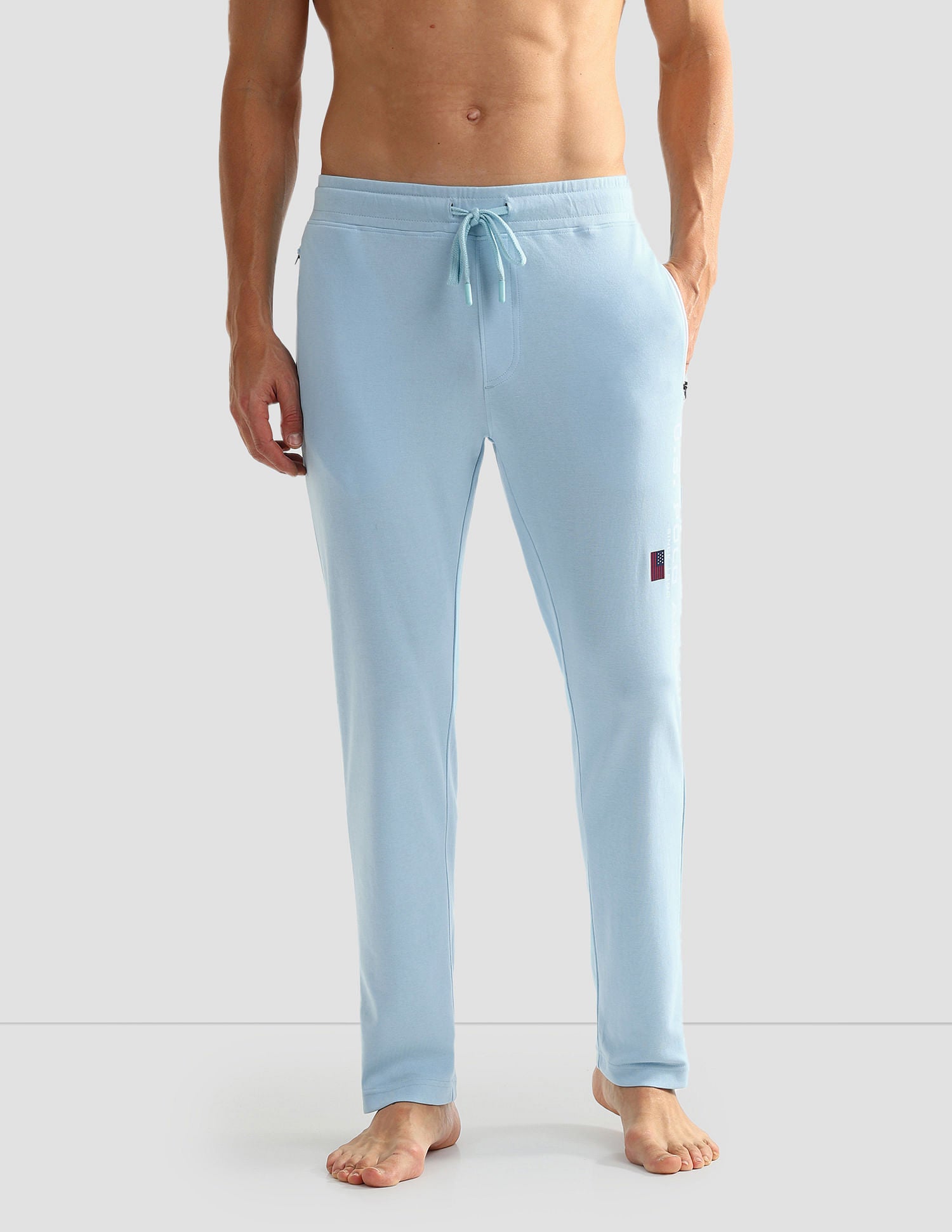 Solid OR002 Lounge Joggers - Pack Of 1 Crystal Blue - U.S. POLO ASSN. | Large