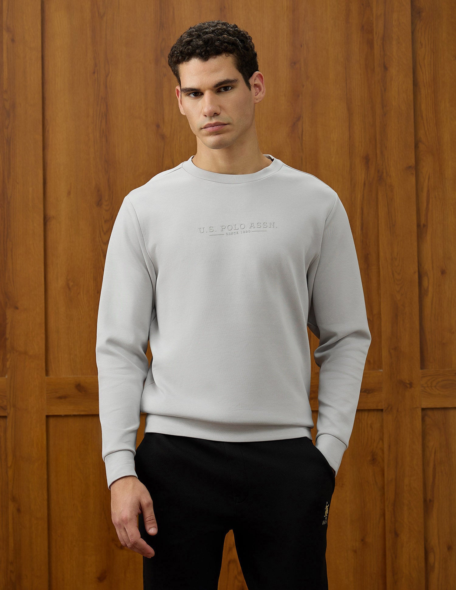 Regular Fit Varsity Theatre Sweatshirt Light Grey - U.S. POLO ASSN. | Large