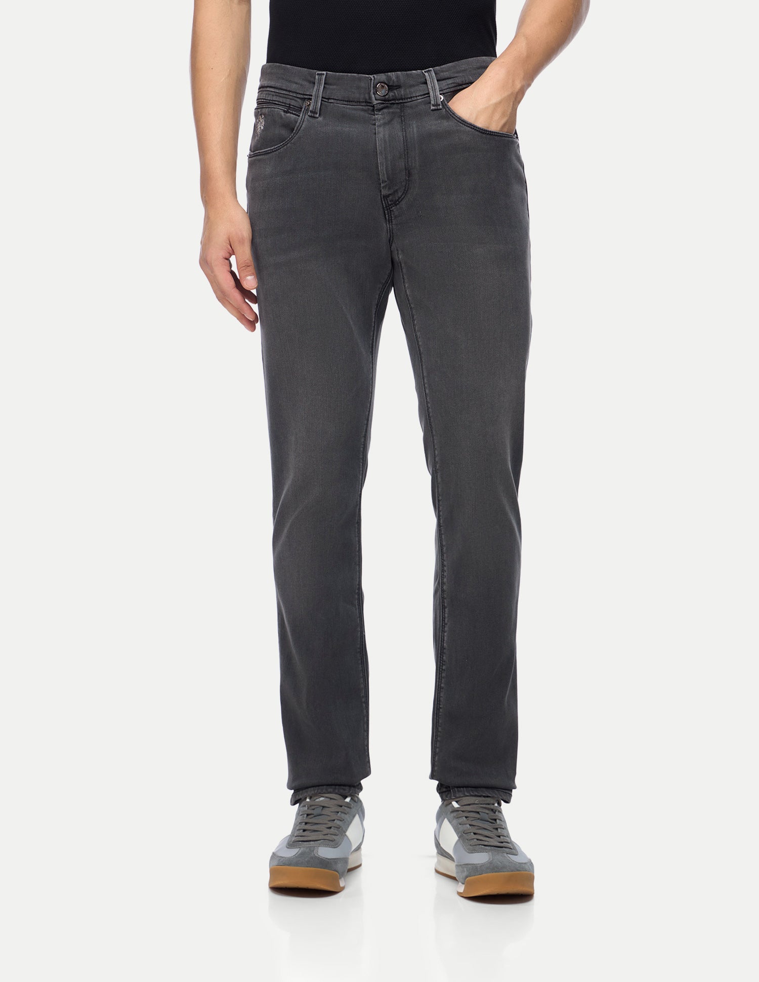 Brandon Slim-Tapered Fit Black Jeans Washed Black - U.S. Polo Assn. India | Large
