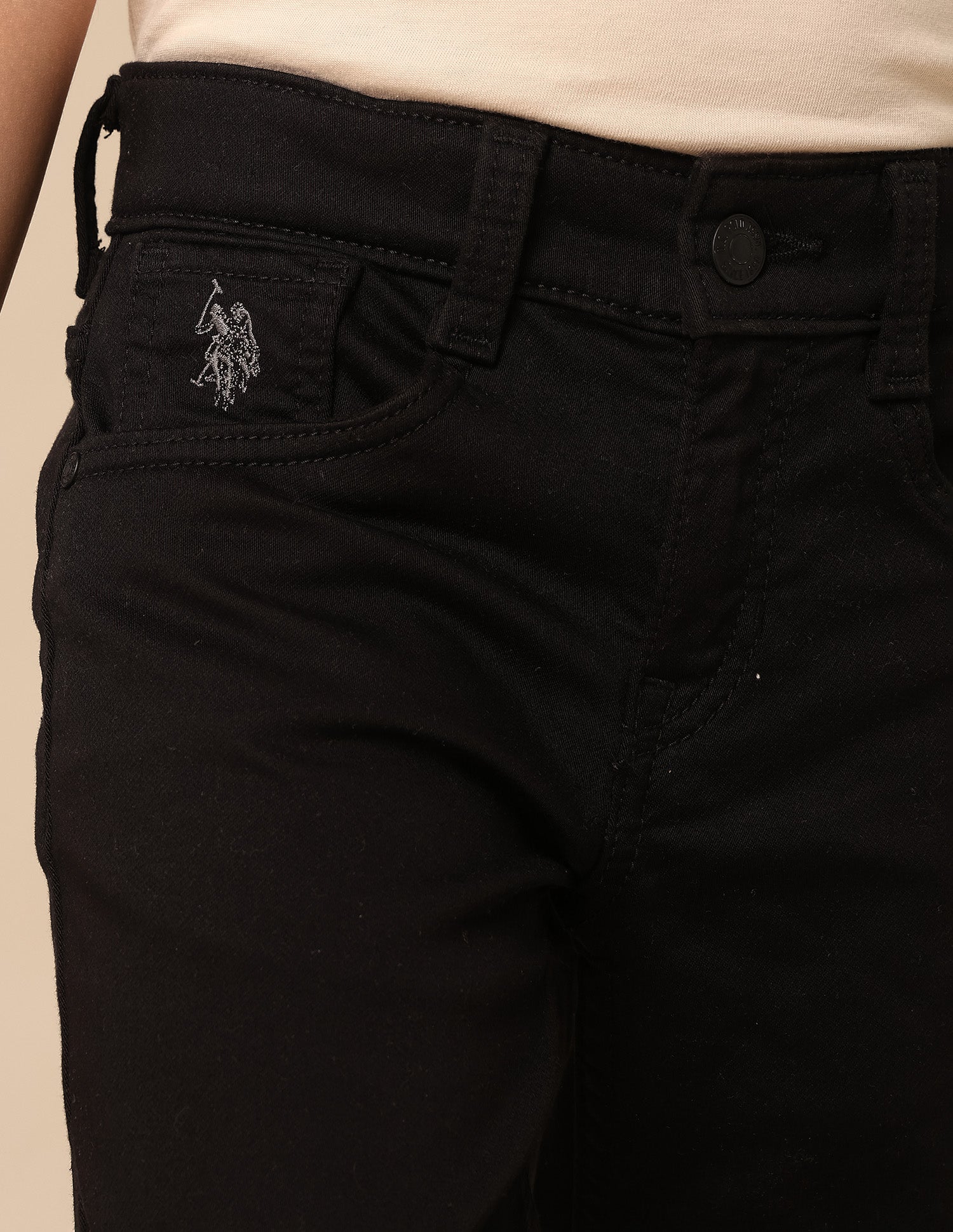 Boys Mid Rise Relaxed Fit Jeans Black - U.S. POLO ASSN. | Large