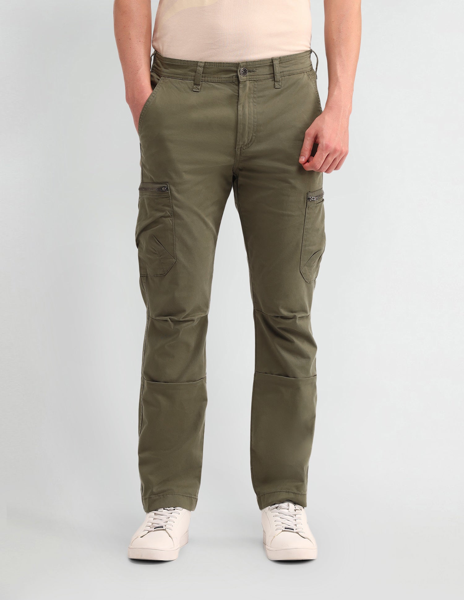 Straight Solid Trousers Olive - U.S. POLO ASSN. | Large