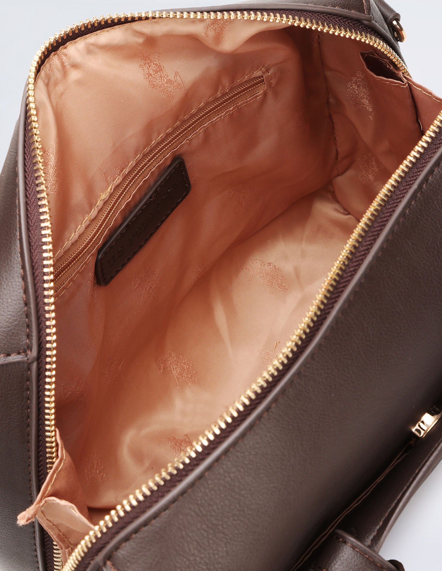 Geometric Print Bowler Handbag Brown - U.S. POLO ASSN. | Large