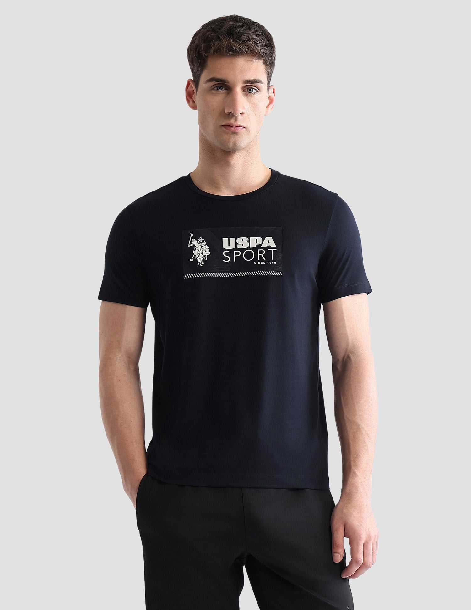 Brand Printed Regular Fit Active T-Shirt Navy - U.S. POLO ASSN. | Large
