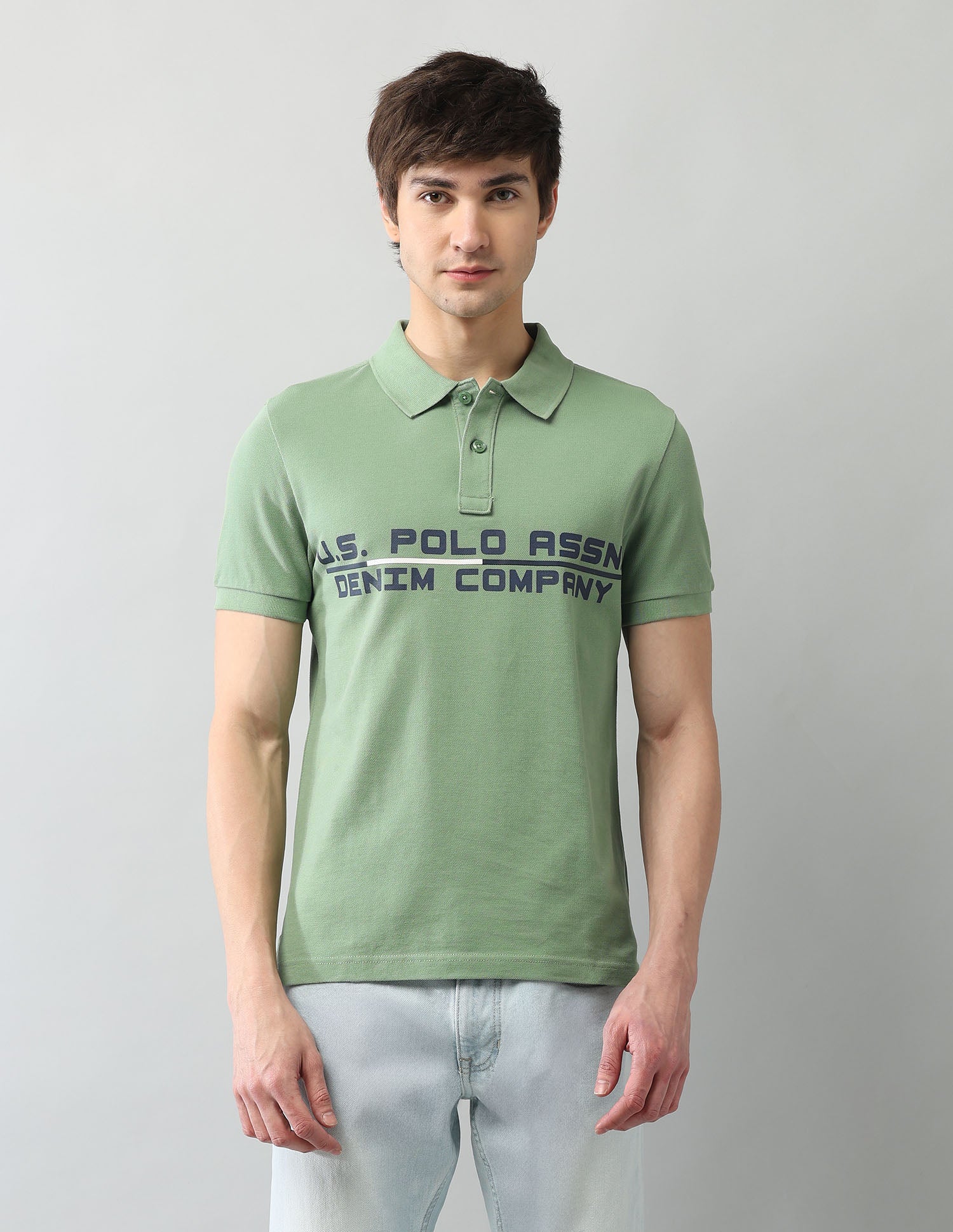 Muscle Fit Americana Polo Shirt Green - U.S. Polo Assn. India | Large