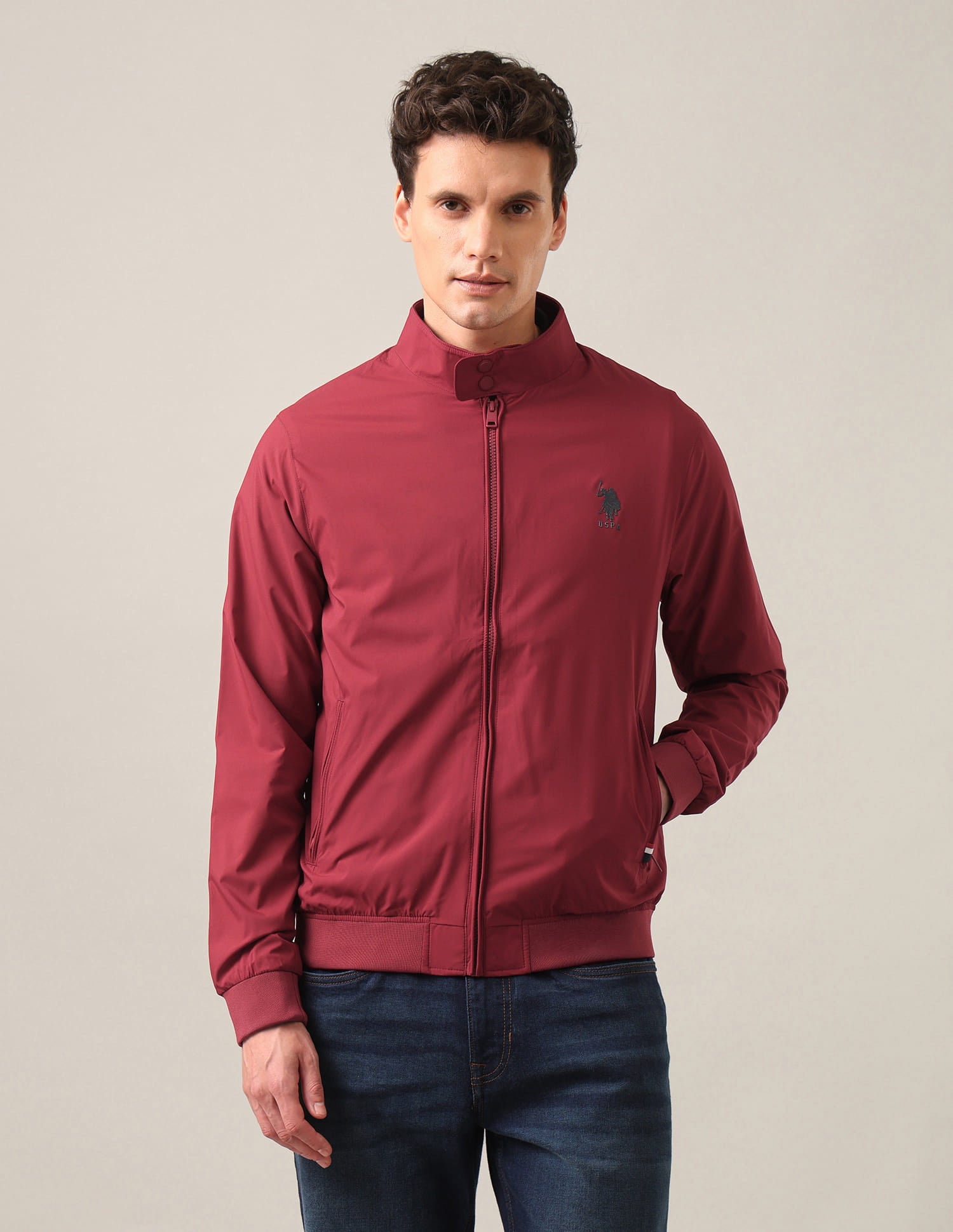 Packable Windcheater Jacket Maroon - U.S. Polo Assn. India | Large