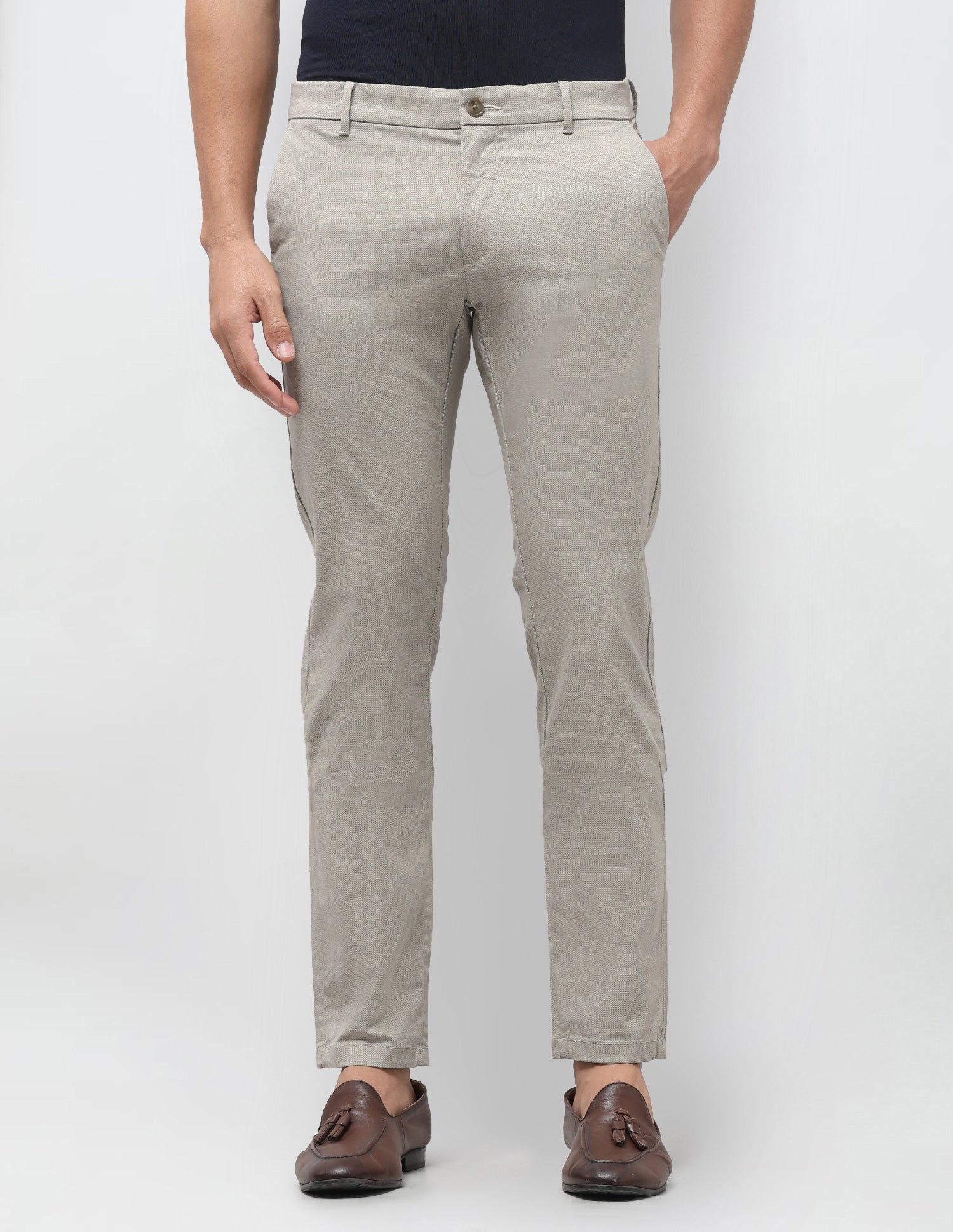 Austin Slim Fit All Over Printed Trousers Dark Beige - U.S. Polo Assn. India | Large