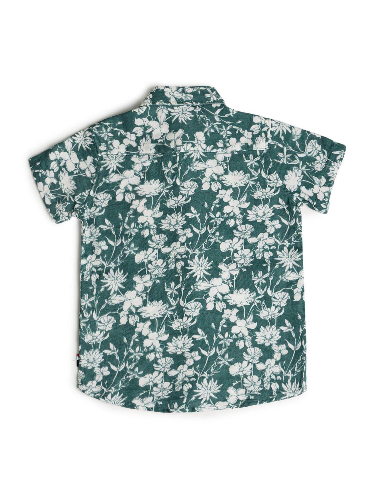 Boys Pure Cotton Regular Fit Shirt Green - U.S. POLO ASSN. | Large