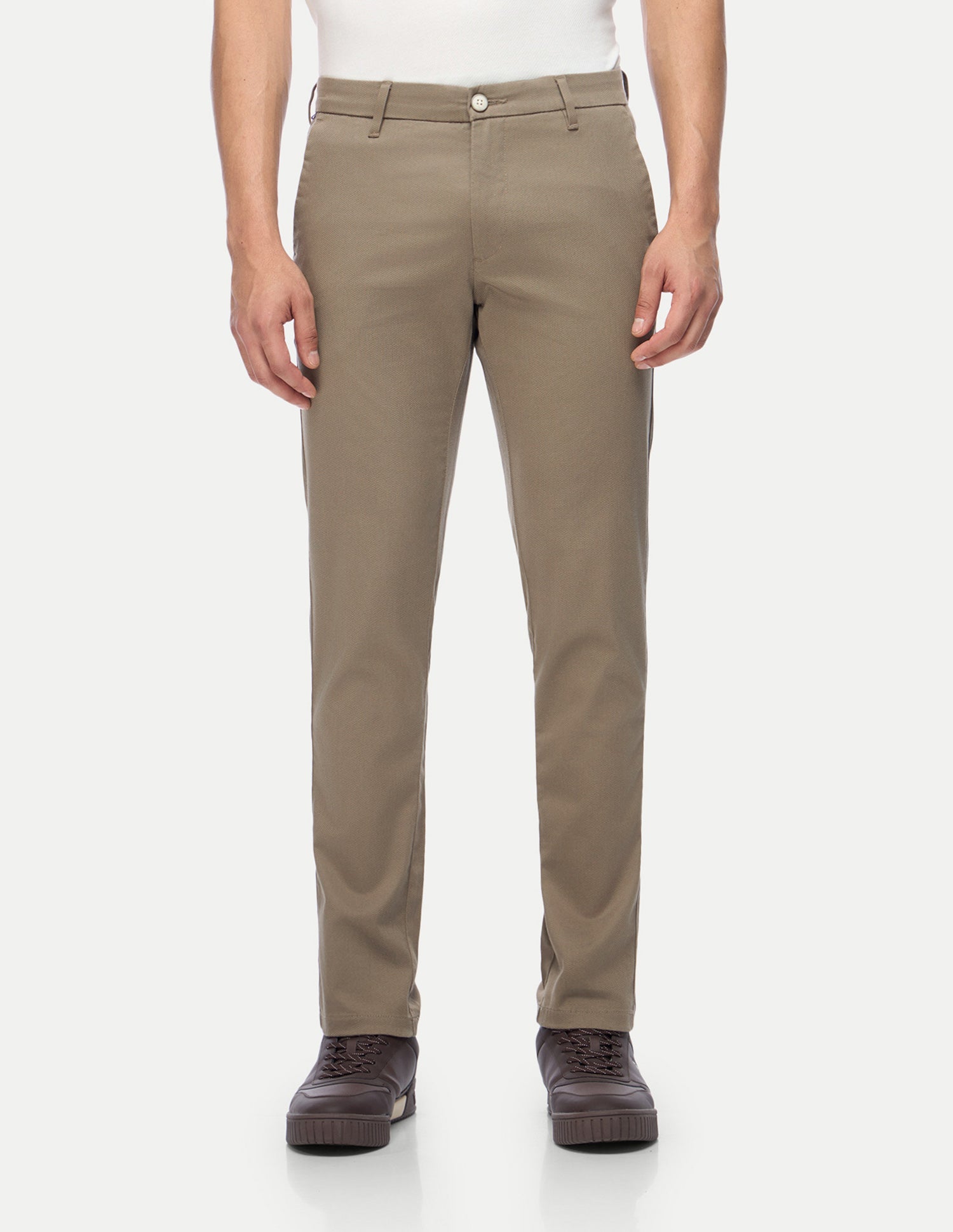 Denver Slim Fit Satin Trousers Brown - U.S. Polo Assn. India | Large