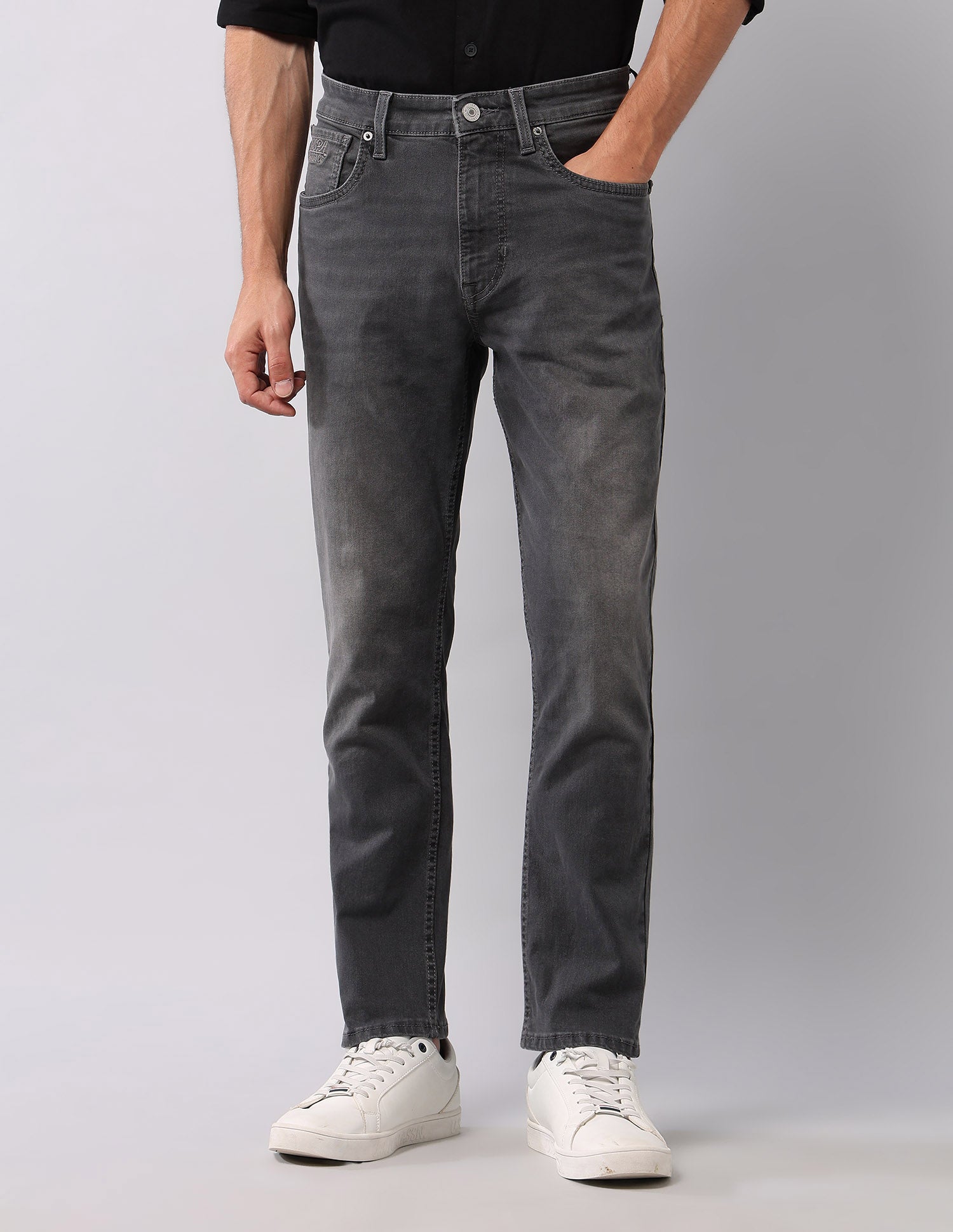 Cole Comfort Cropped Fit Grey Jeans Grey - U.S. POLO ASSN. | Large