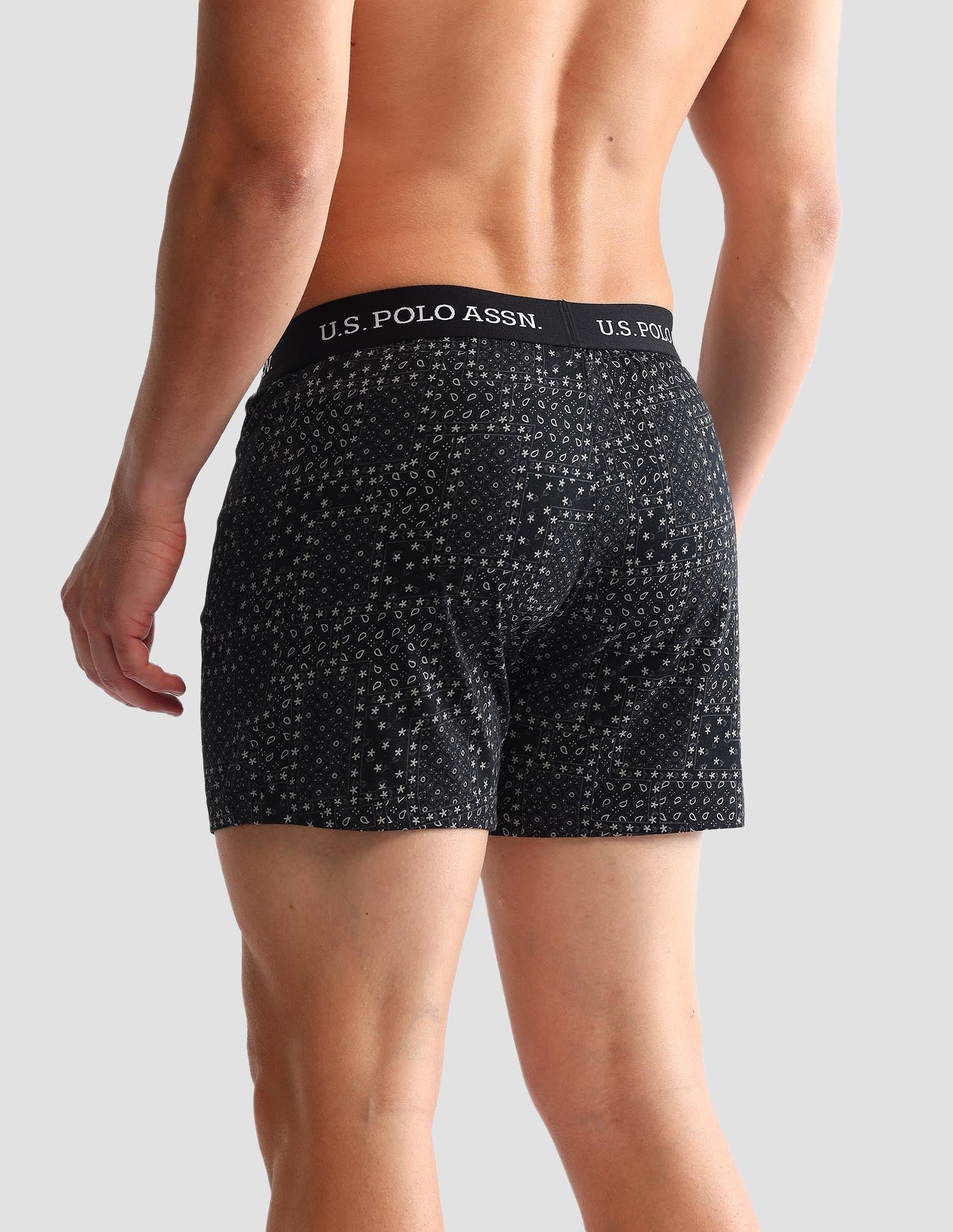 Printed Cotton OEX09 Boxers - Pack Of 2 Navy and Black - U.S. POLO ASSN. | Large