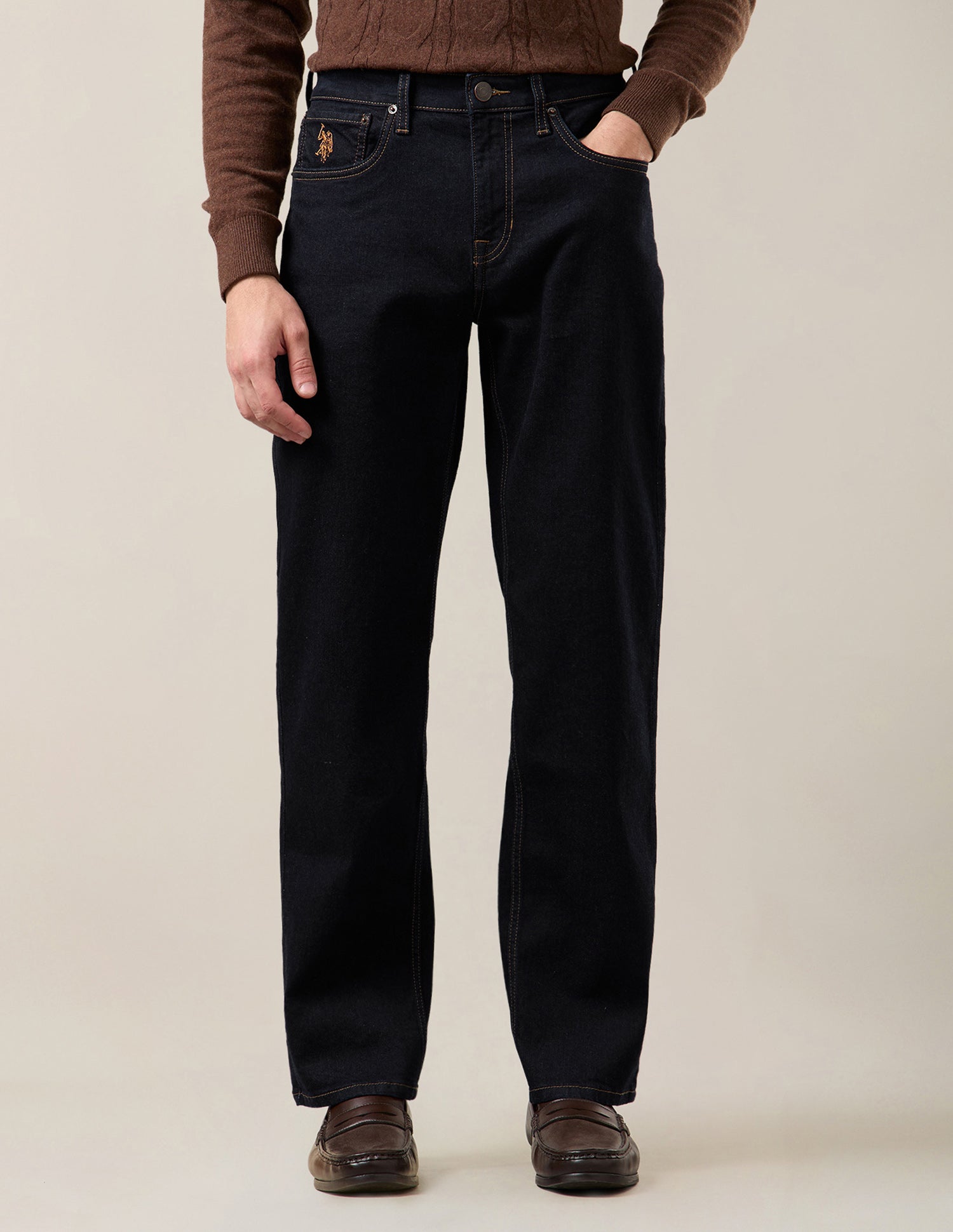 Shawn Relaxed Fit Blue Jeans Dark Indigo - U.S. Polo Assn. India | Large