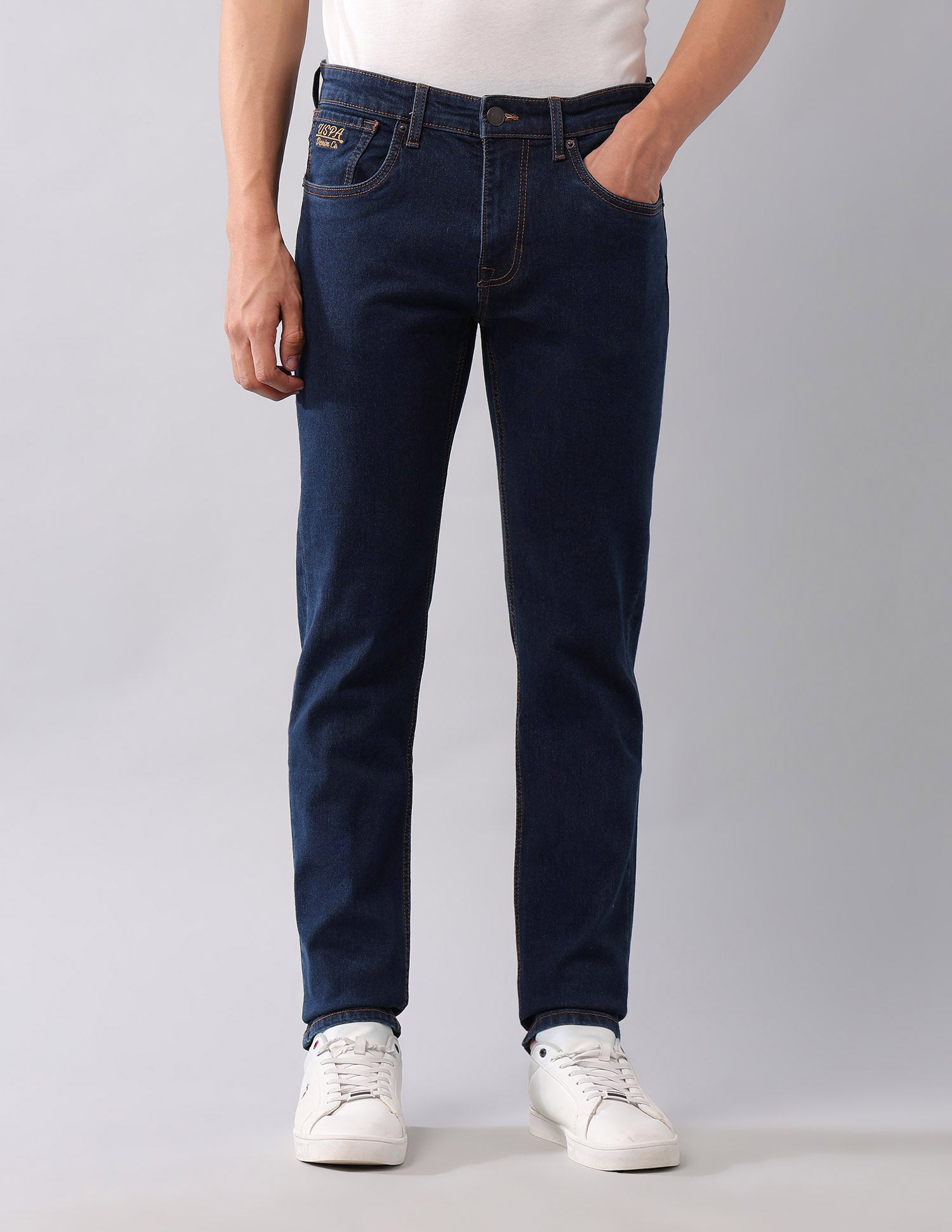 Brandon Slim Tapered Fit Blue Jeans Blue - U.S. POLO ASSN. | Large