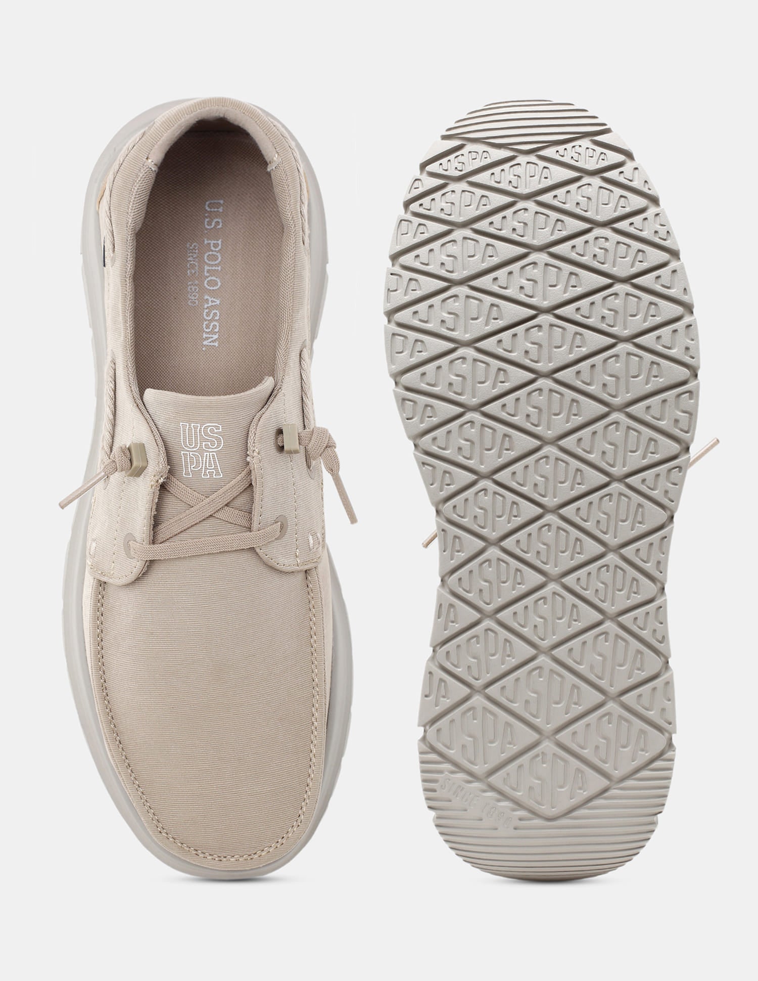 Round Toe Slip Ons Ciro Sneakers Beige - U.S. Polo Assn. India | Large