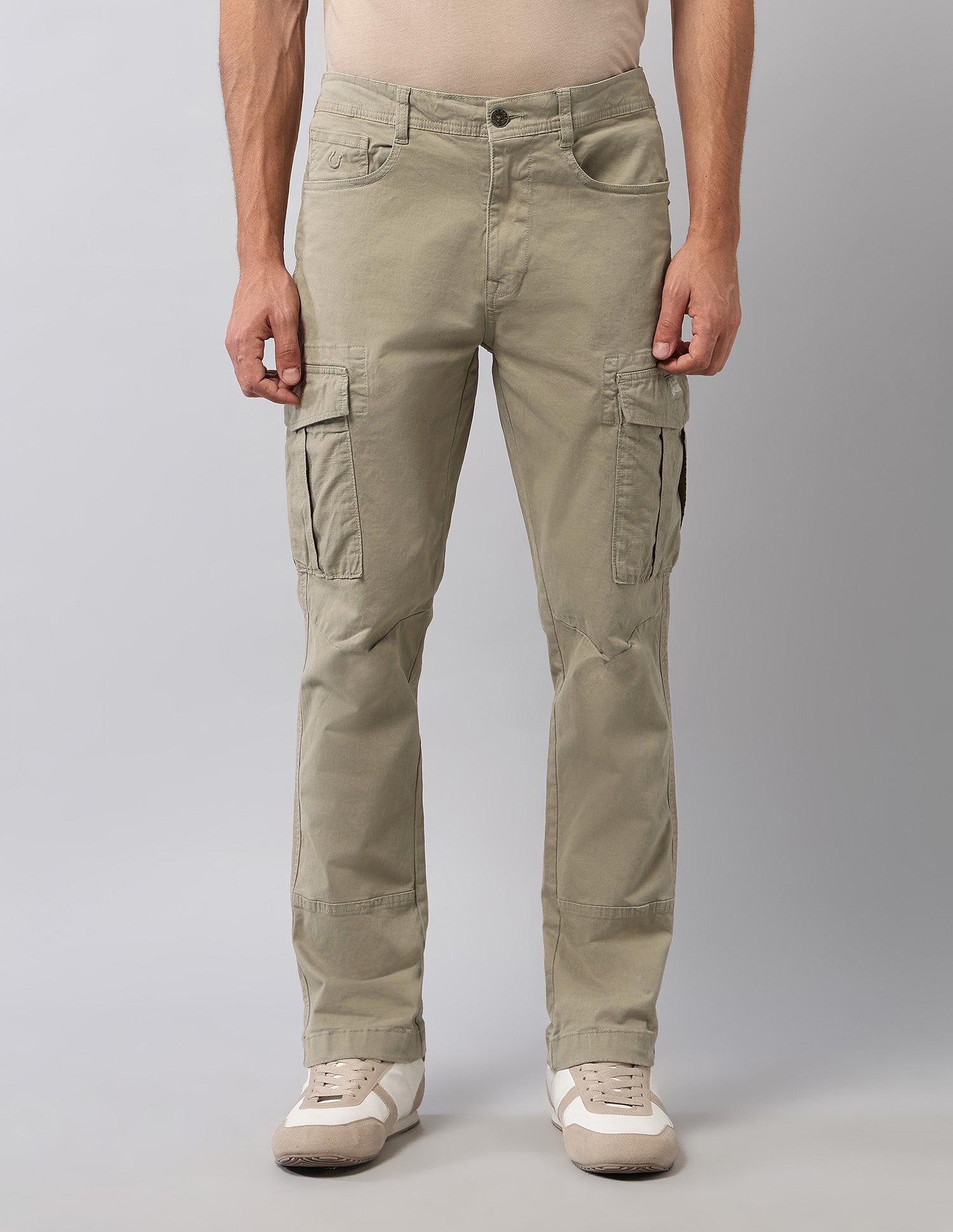 Mid Rise Straight Fit Cargos Beige - U.S. Polo Assn. India | Large