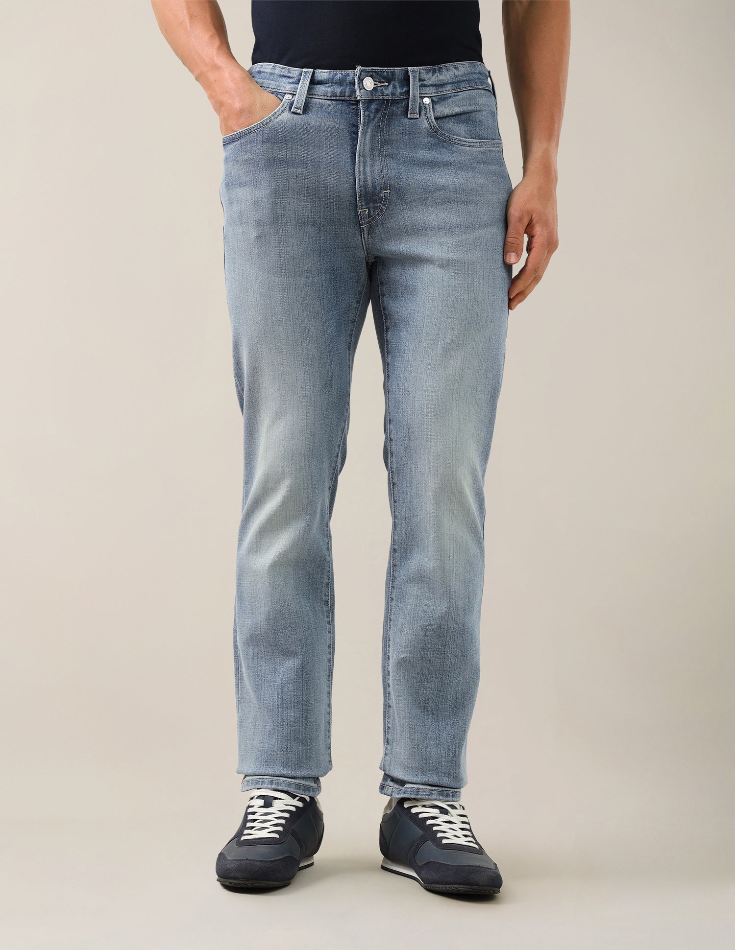 Harold Slim Straight Fit Blue Jeans Light Blue - U.S. Polo Assn. India | Large