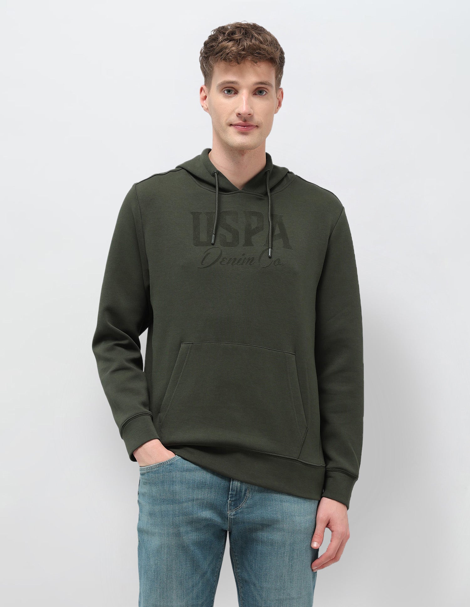 Brand Printed Regular Fit Sweatshirt Olive - U.S. POLO ASSN. | Large