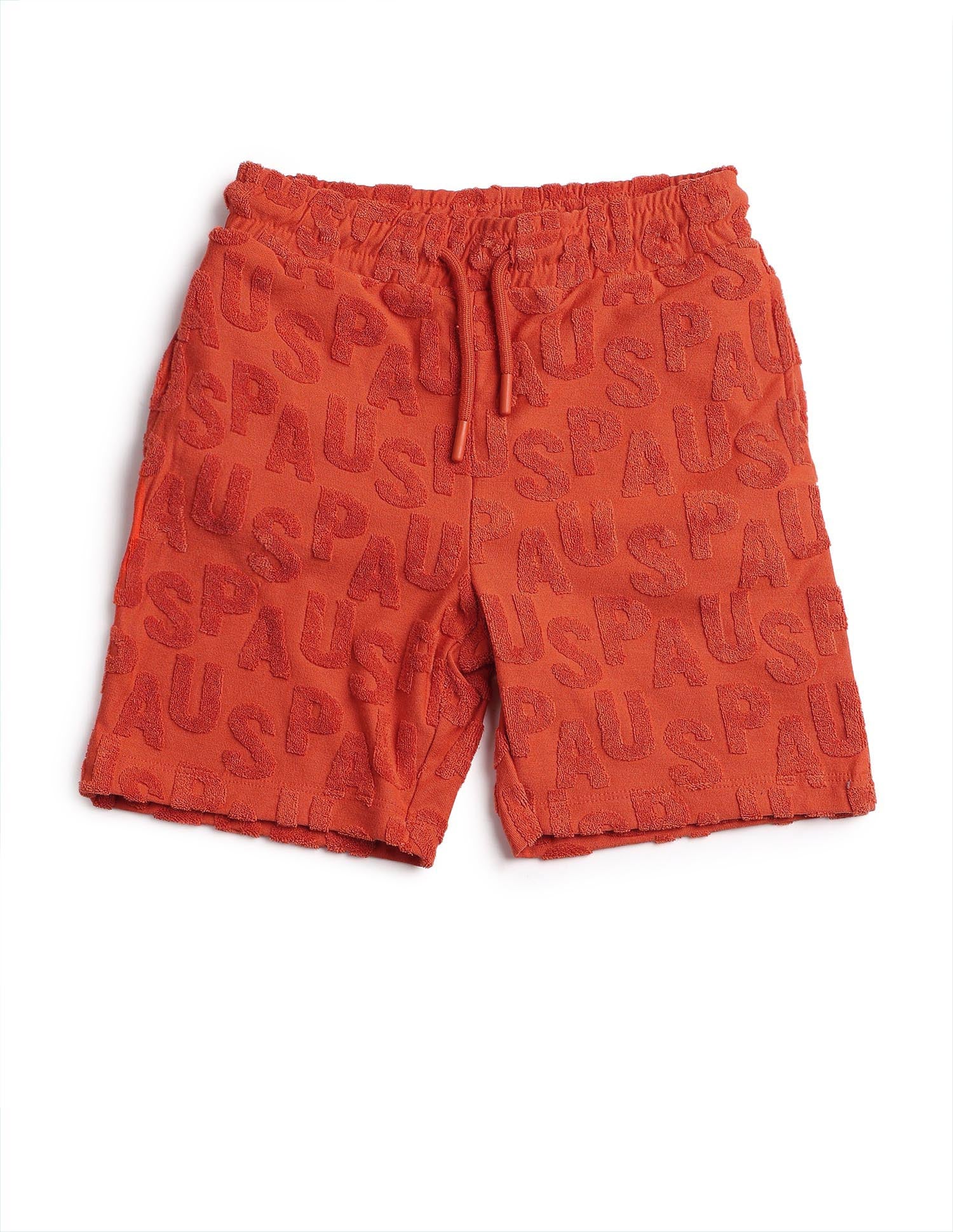 Boys Brand Appliqued Regular Fit Shorts Orange - U.S. POLO ASSN. | Large