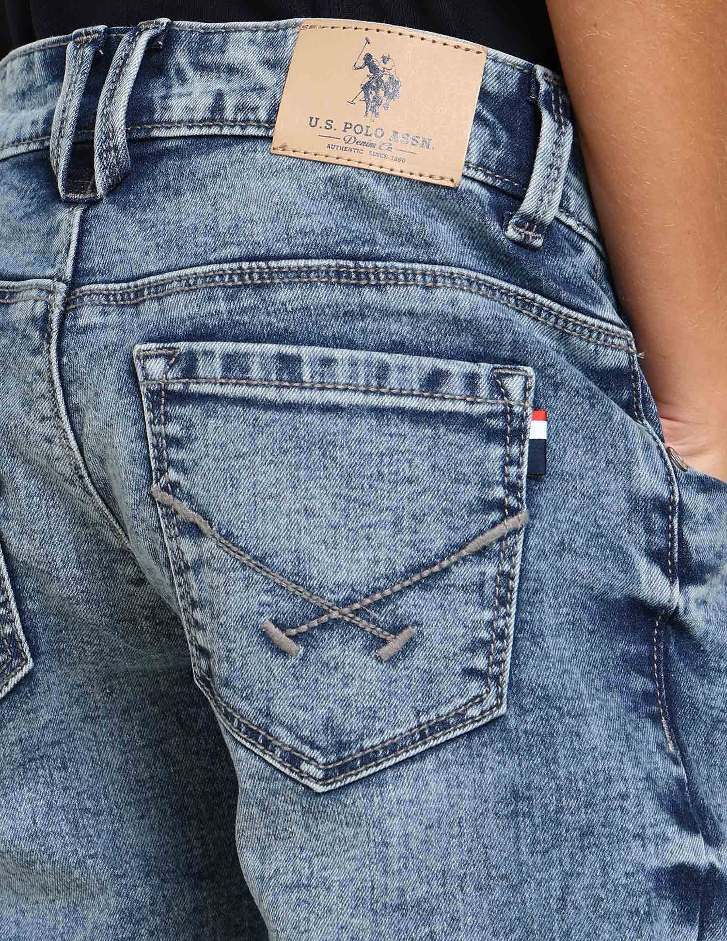 Boys Relaxed Fit Blue Jeans Light Blue - U.S. POLO ASSN. | Large