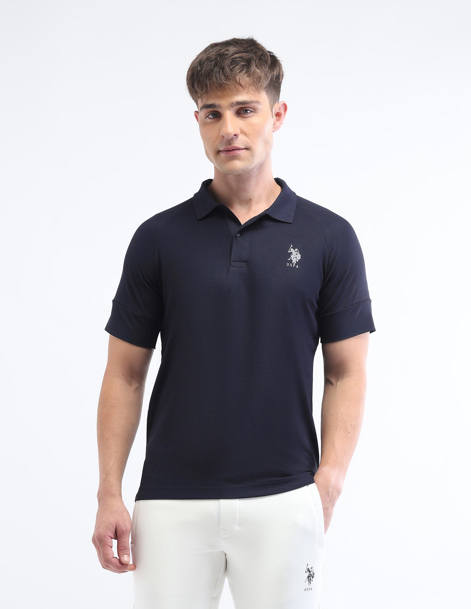 Solid Slim Fit Polo Shirt Navy - U.S. POLO ASSN. | Large