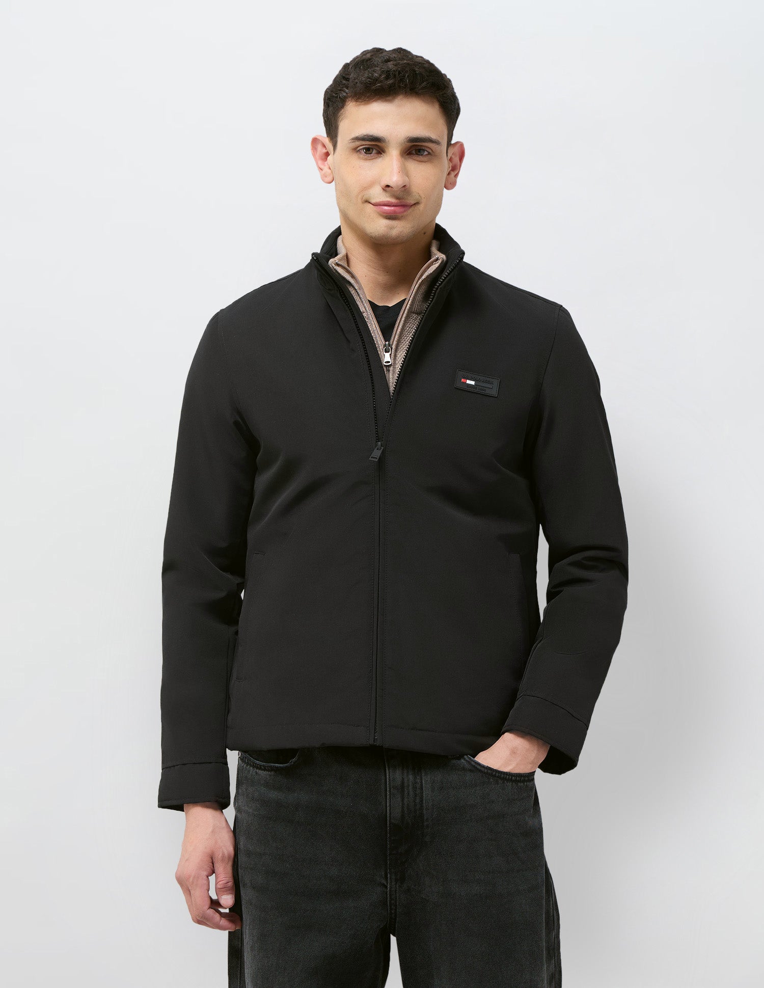 High Neck Solid Jacket Black - U.S. POLO ASSN. | Large