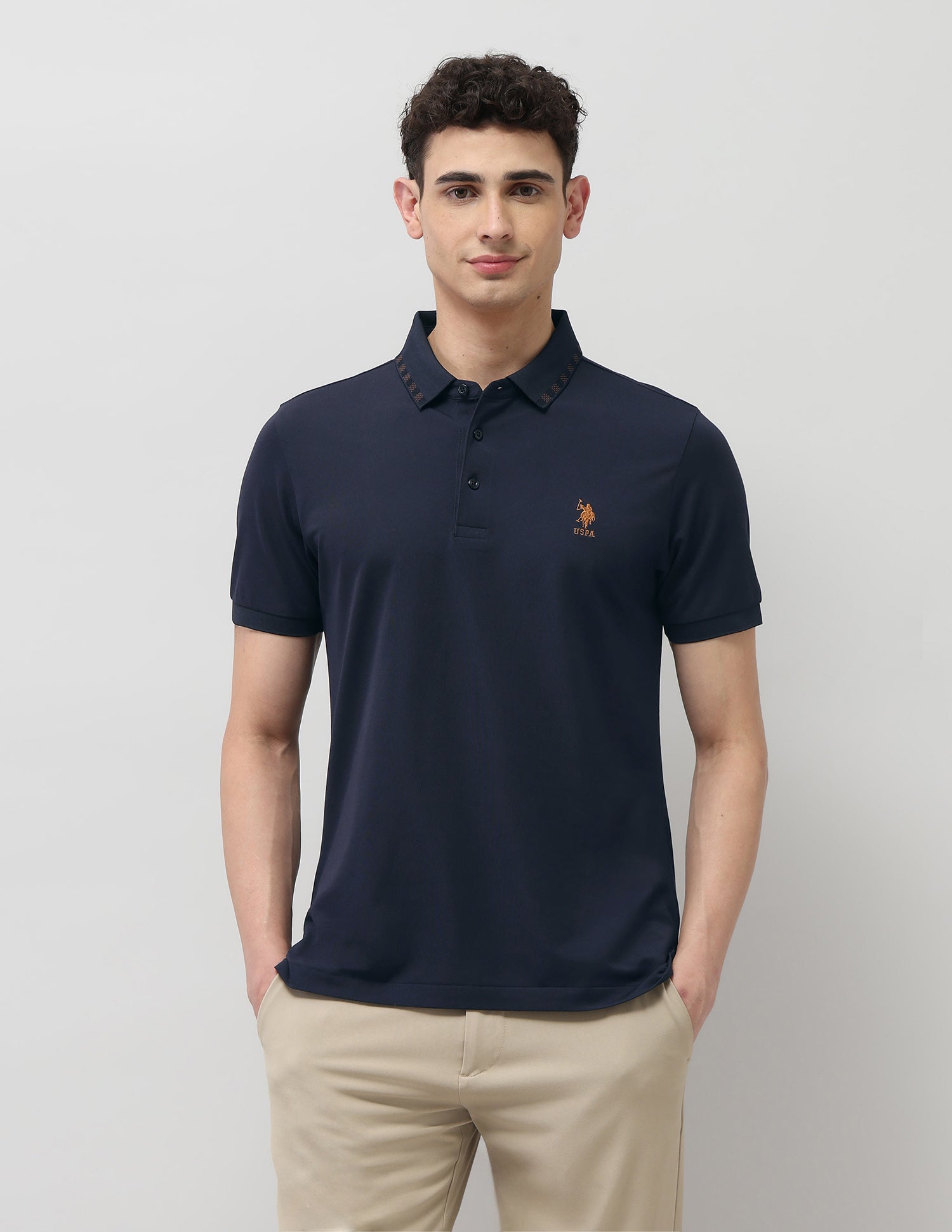 Solid Regular Fit Polo Shirt Navy - U.S. POLO ASSN. | Large
