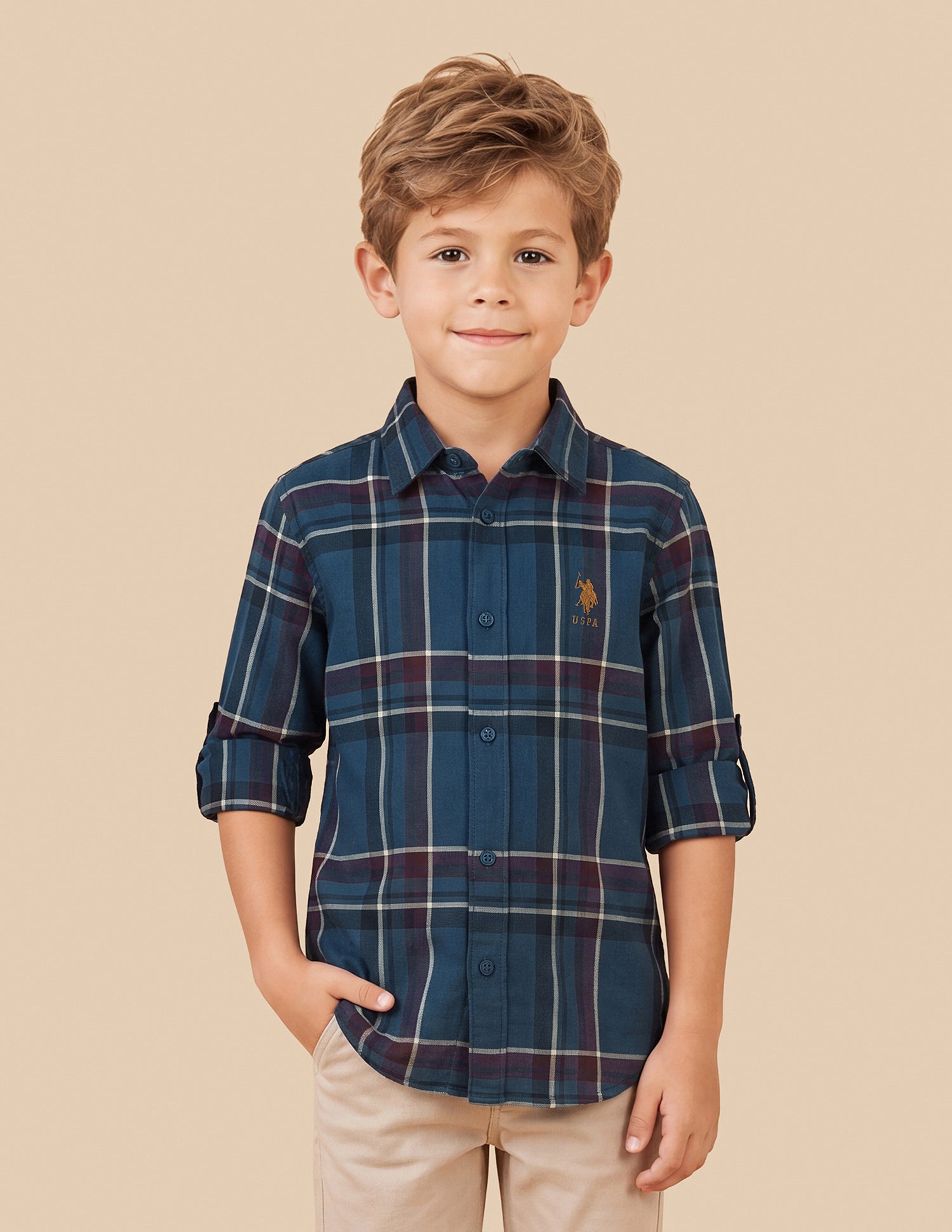 Plaid Checked Oxford Shirt Teal - U.S. Polo Assn. India | Large