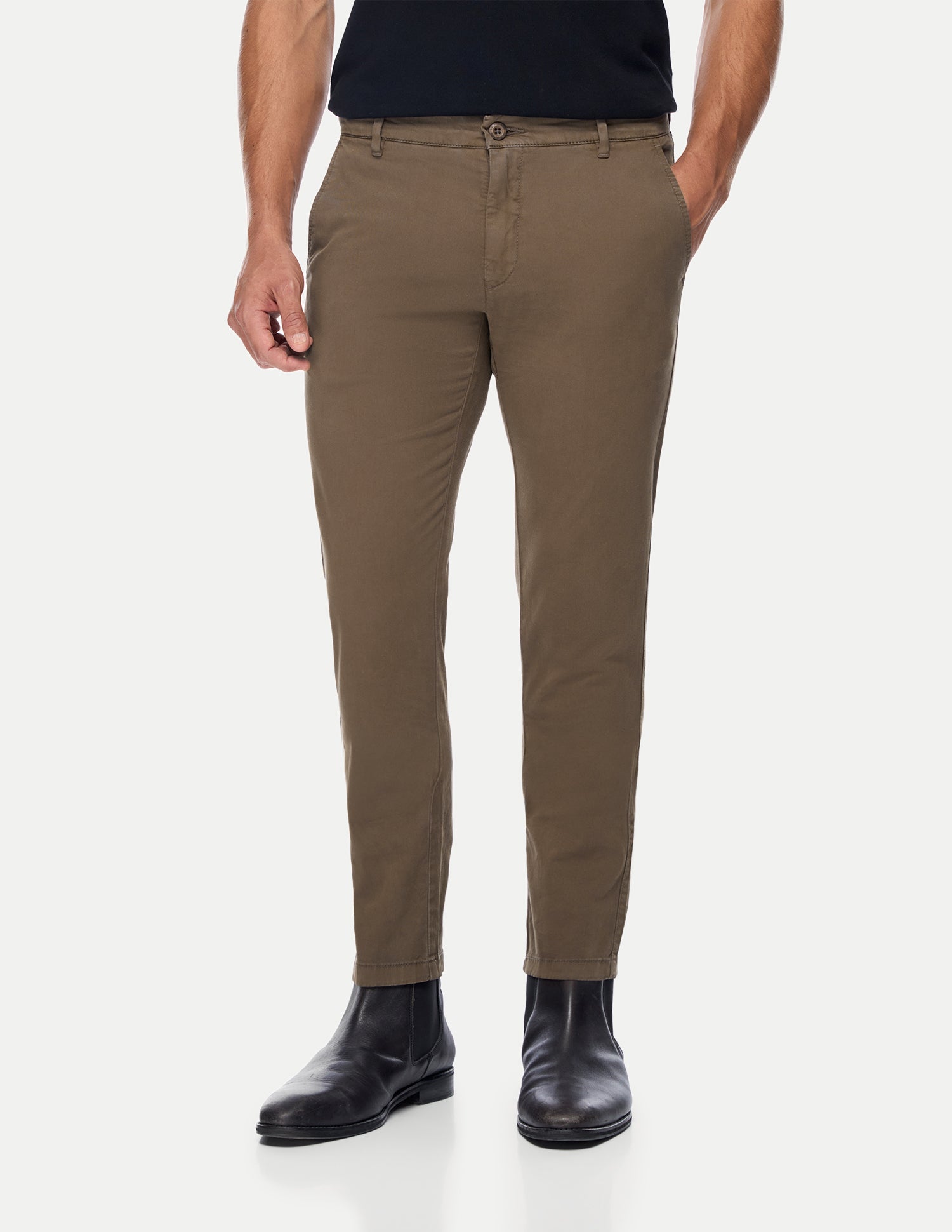 Denver Slim Fit Twill Trousers Brown - U.S. Polo Assn. India | Large