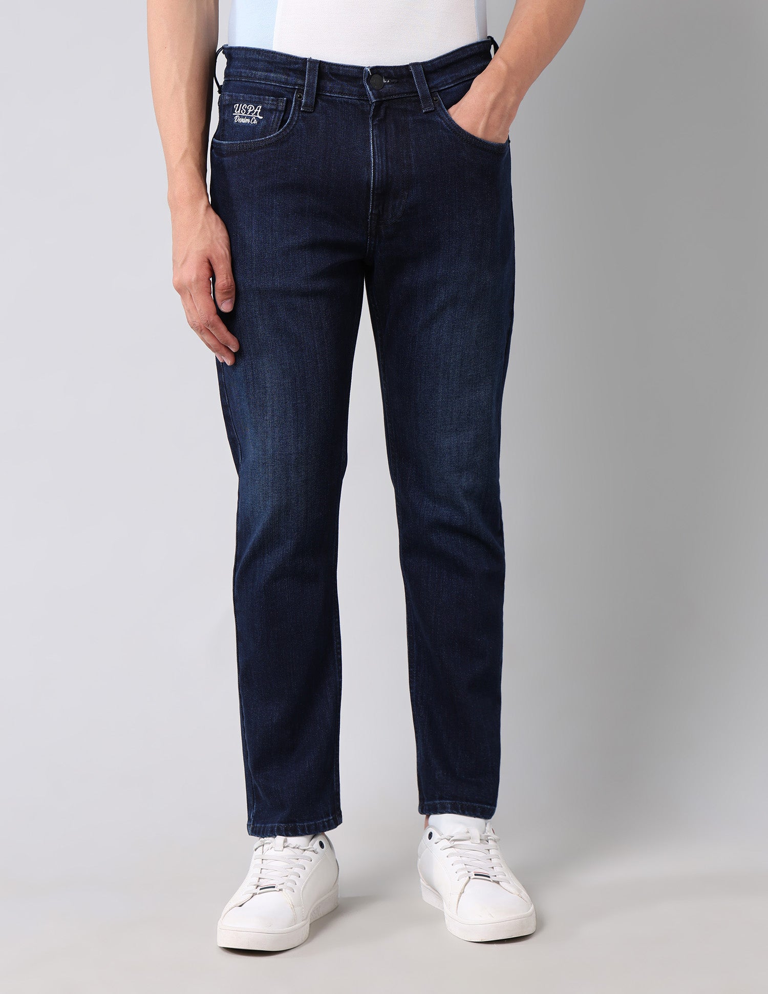 Cole Comfort Cropped Fit Blue Jeans Blue - U.S. Polo Assn. India | Large