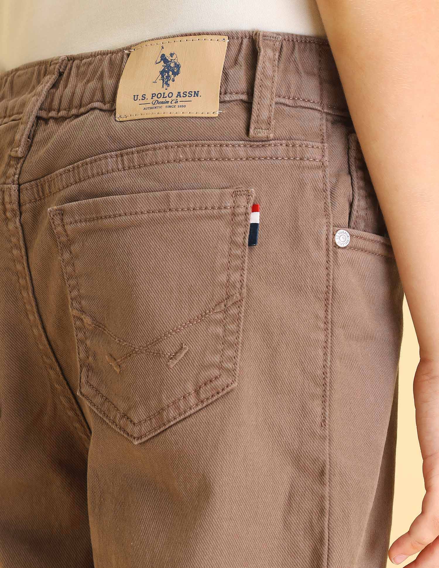 Boys Mid Rise Baggy Fit Jeans Brown - U.S. POLO ASSN. | Large