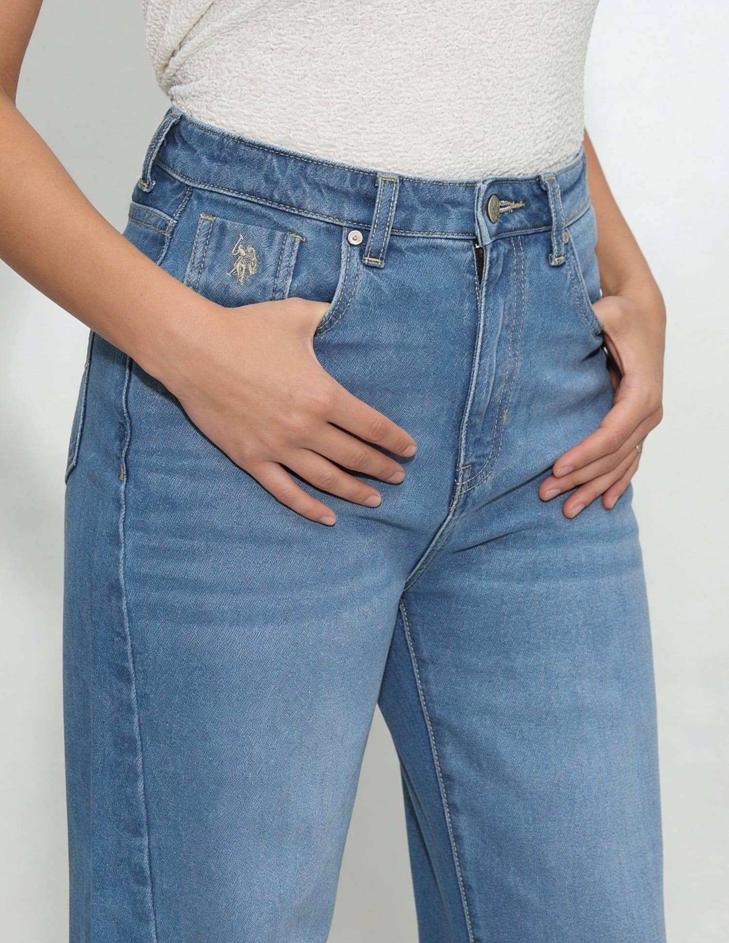 High Rise Baggy Fit Jeans Blue - U.S. Polo Assn. India | Large