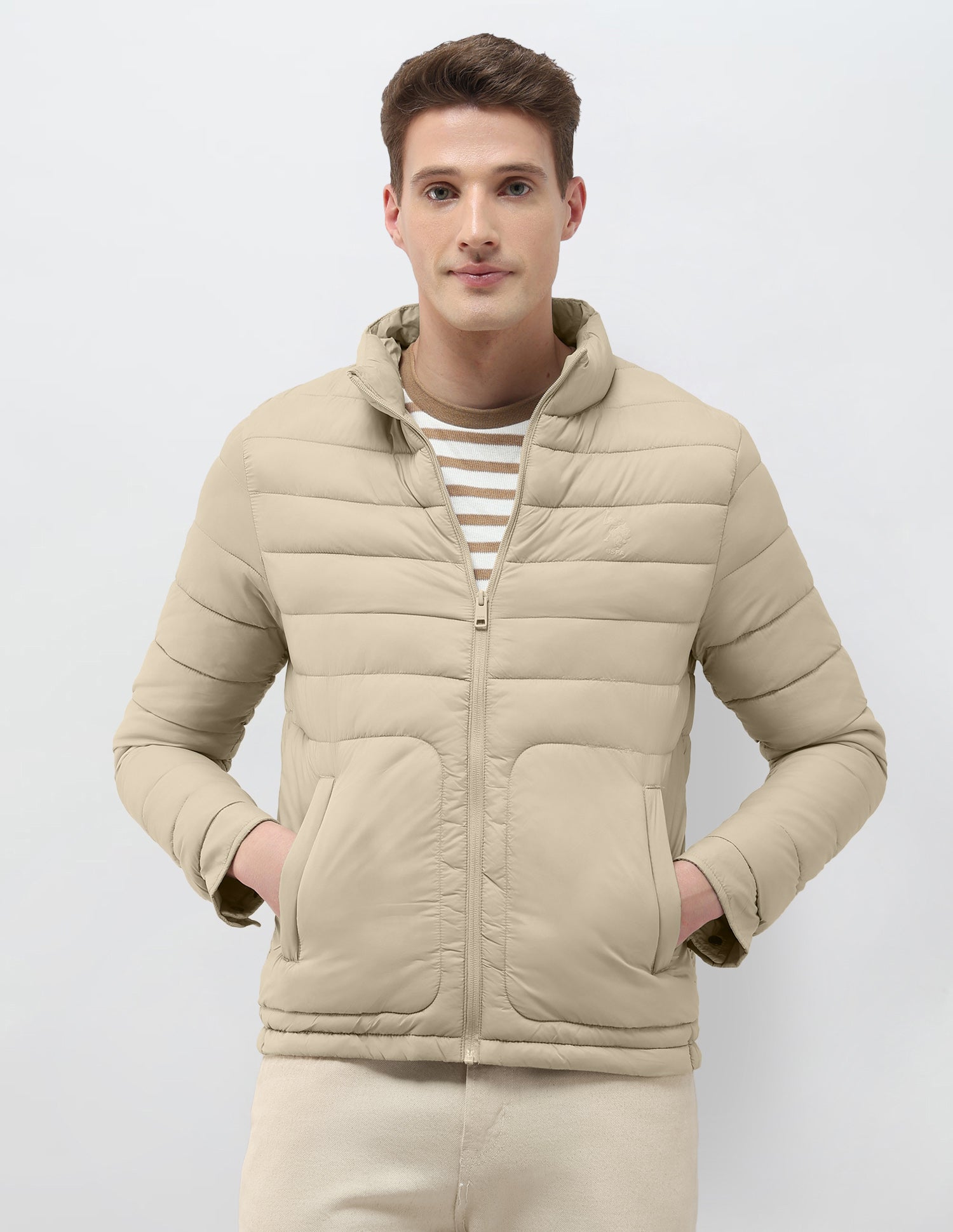 Packable Puffer Jacket Beige - U.S. Polo Assn. India | Large