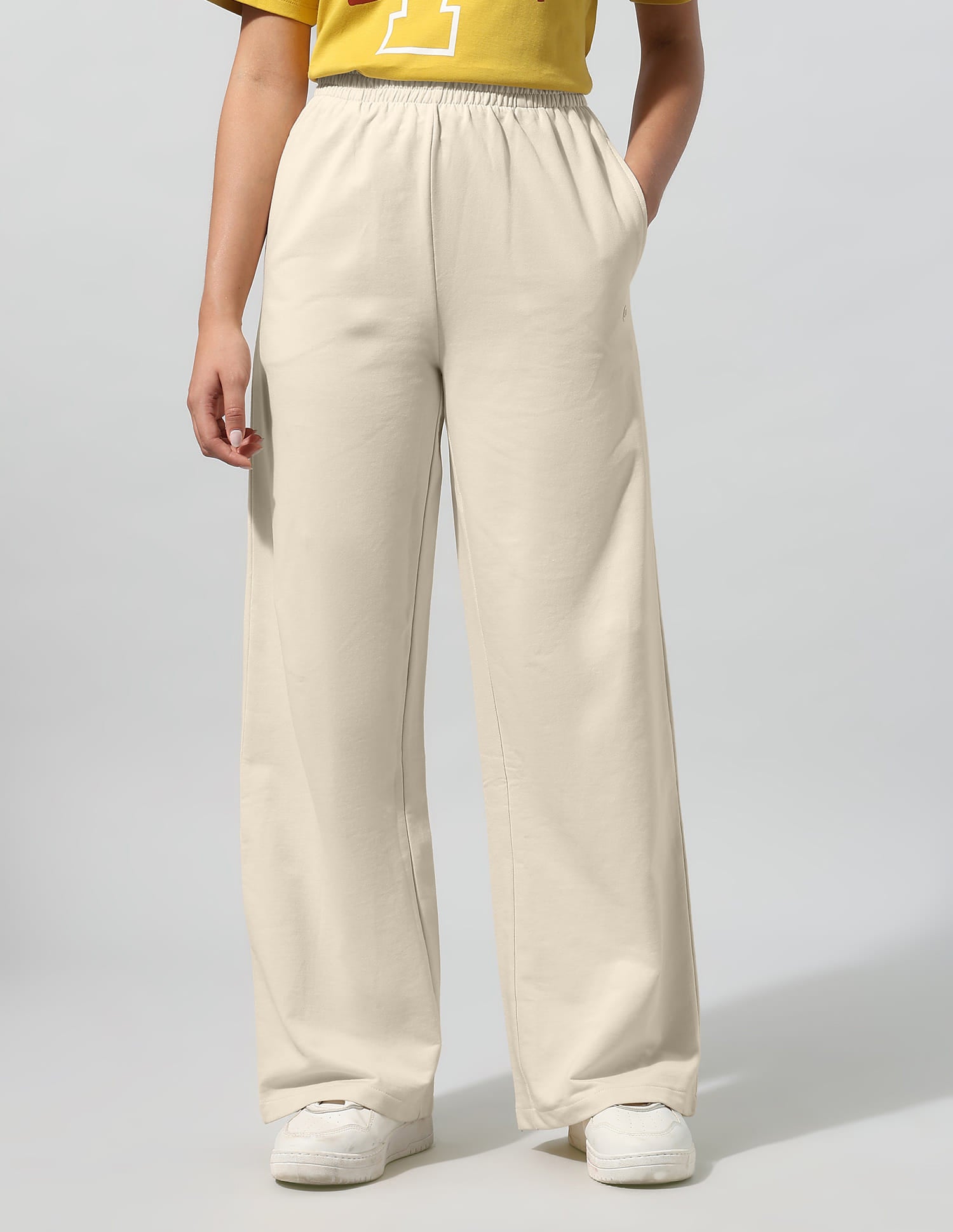 High Rise Wide Leg Trousers White - U.S. Polo Assn. India | Large