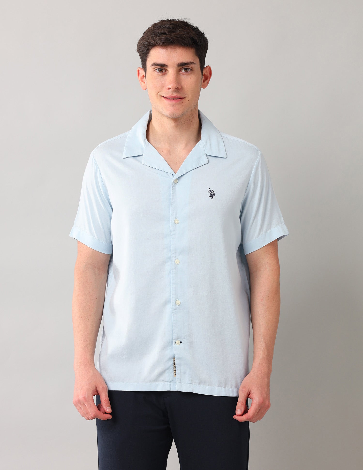 Solid Twill Shirt Light Blue - U.S. POLO ASSN. | Large