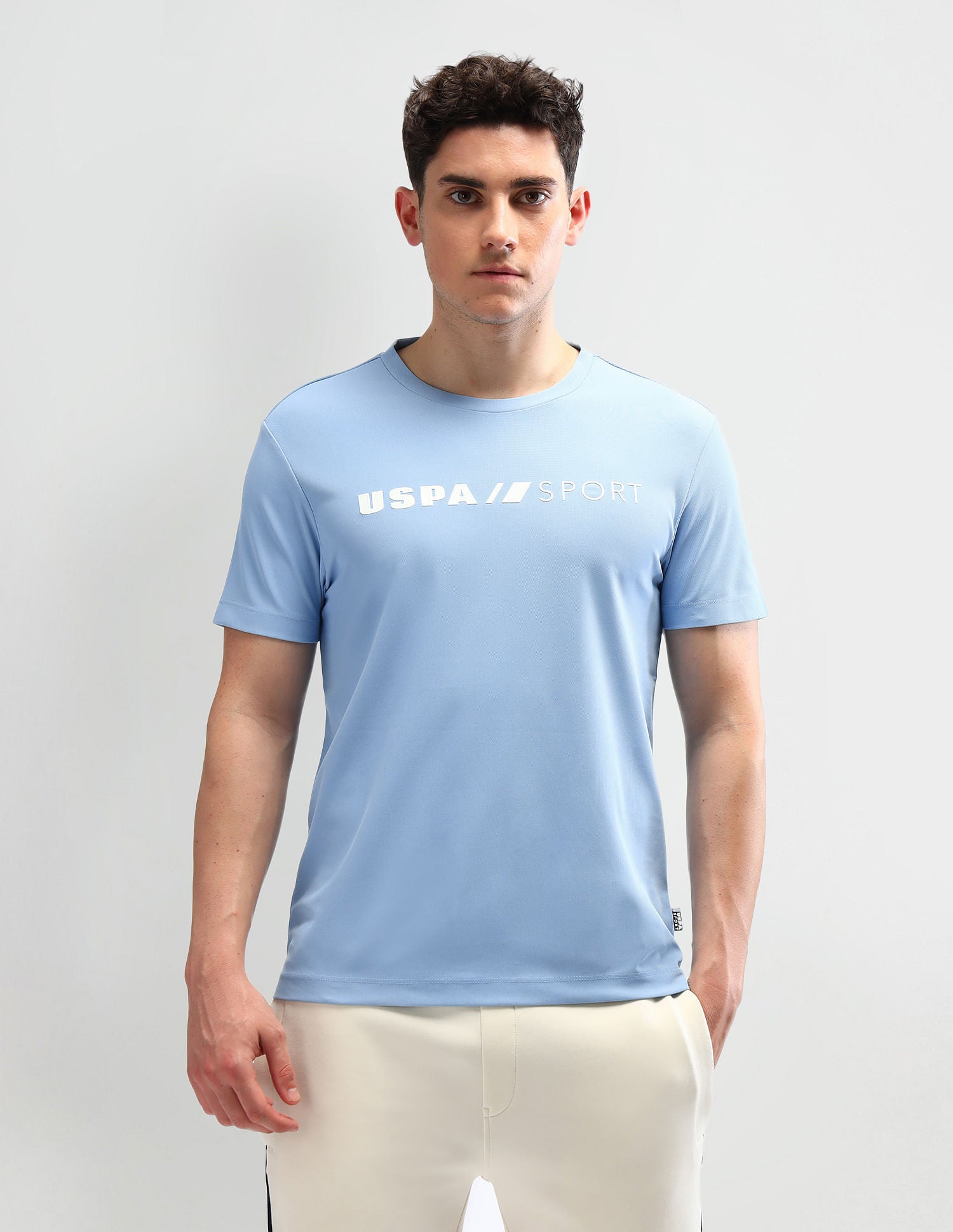 Slim Fit Printed T-Shirt Light Blue - U.S. POLO ASSN. | Large