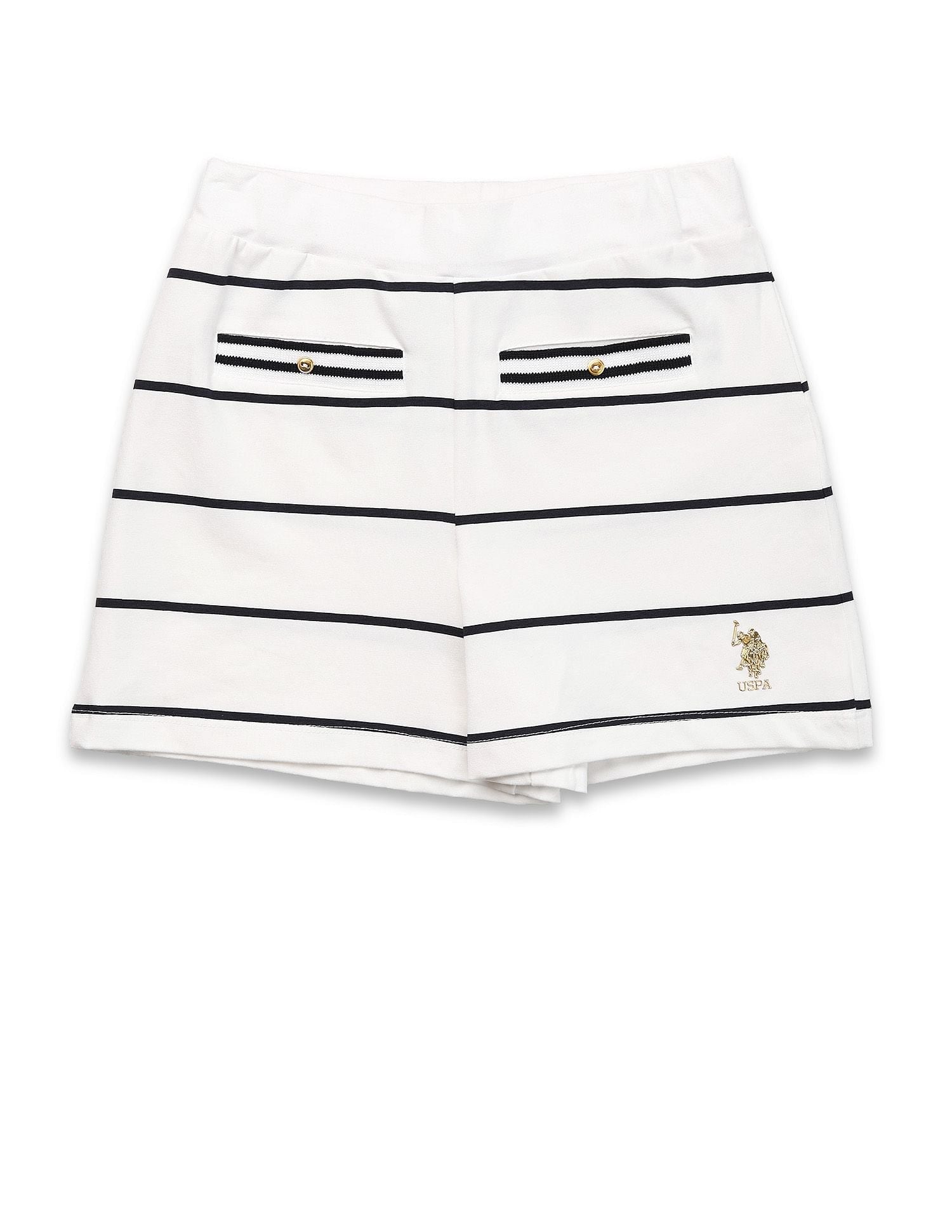 Girls Striped Cruise Nautical Shorts White - U.S. POLO ASSN. | Large