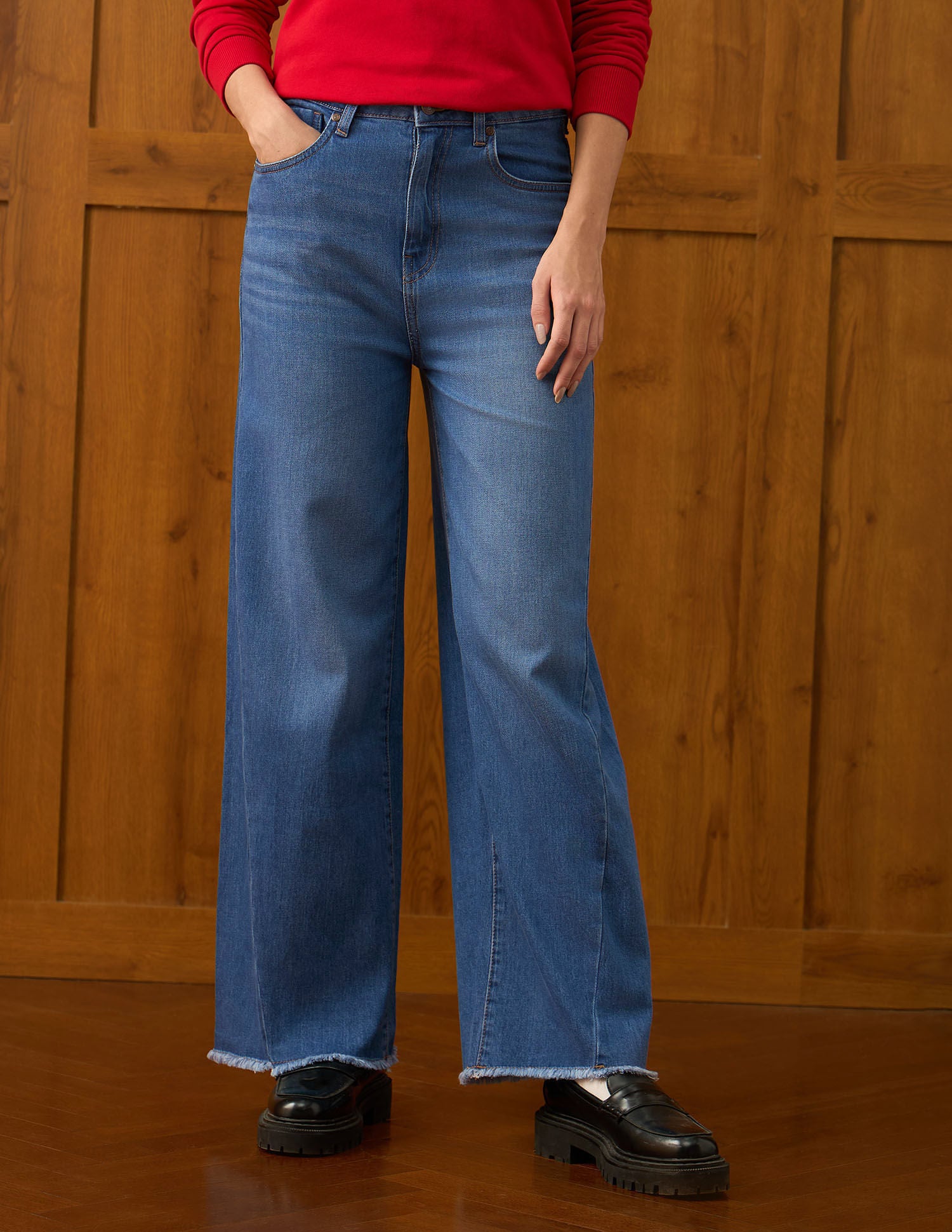 High Rise Wide Leg Fit Blue - U.S. POLO ASSN. | Large