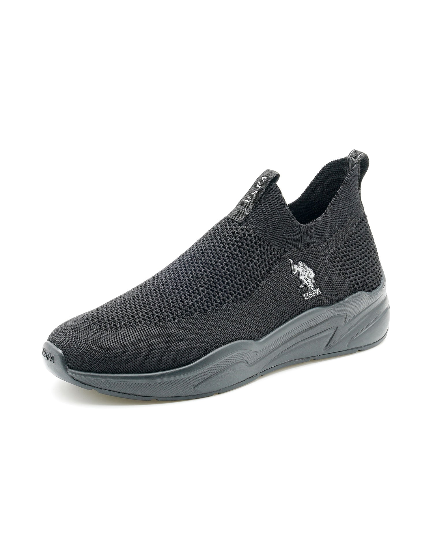 Men Duncun 5.0 Knitted Upper Walking Shoes Black - U.S. Polo Assn. India | Large