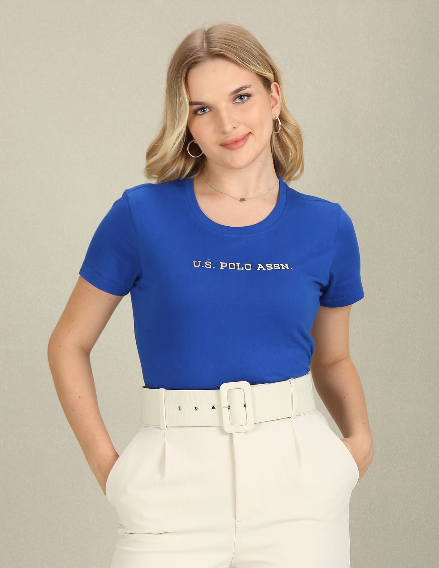 Brand Print Slim Fit T-Shirt Royal Blue - U.S. POLO ASSN. | Large