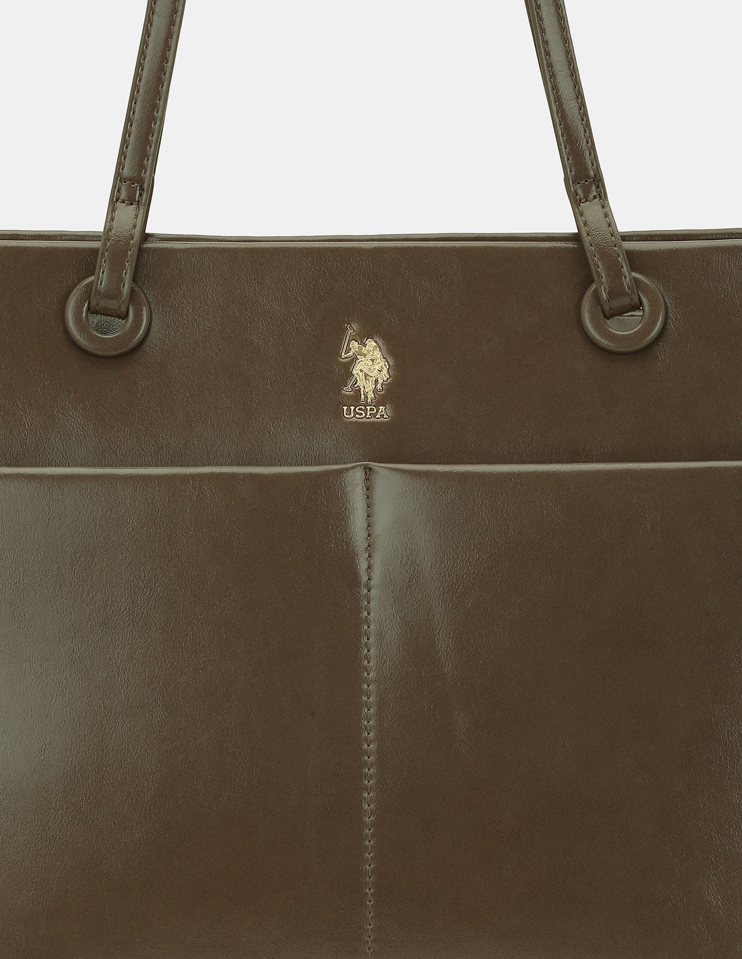 Women Bria Solid Tote Bag with Multipurpose Compartment Dark Grey - U.S. POLO ASSN. | Large