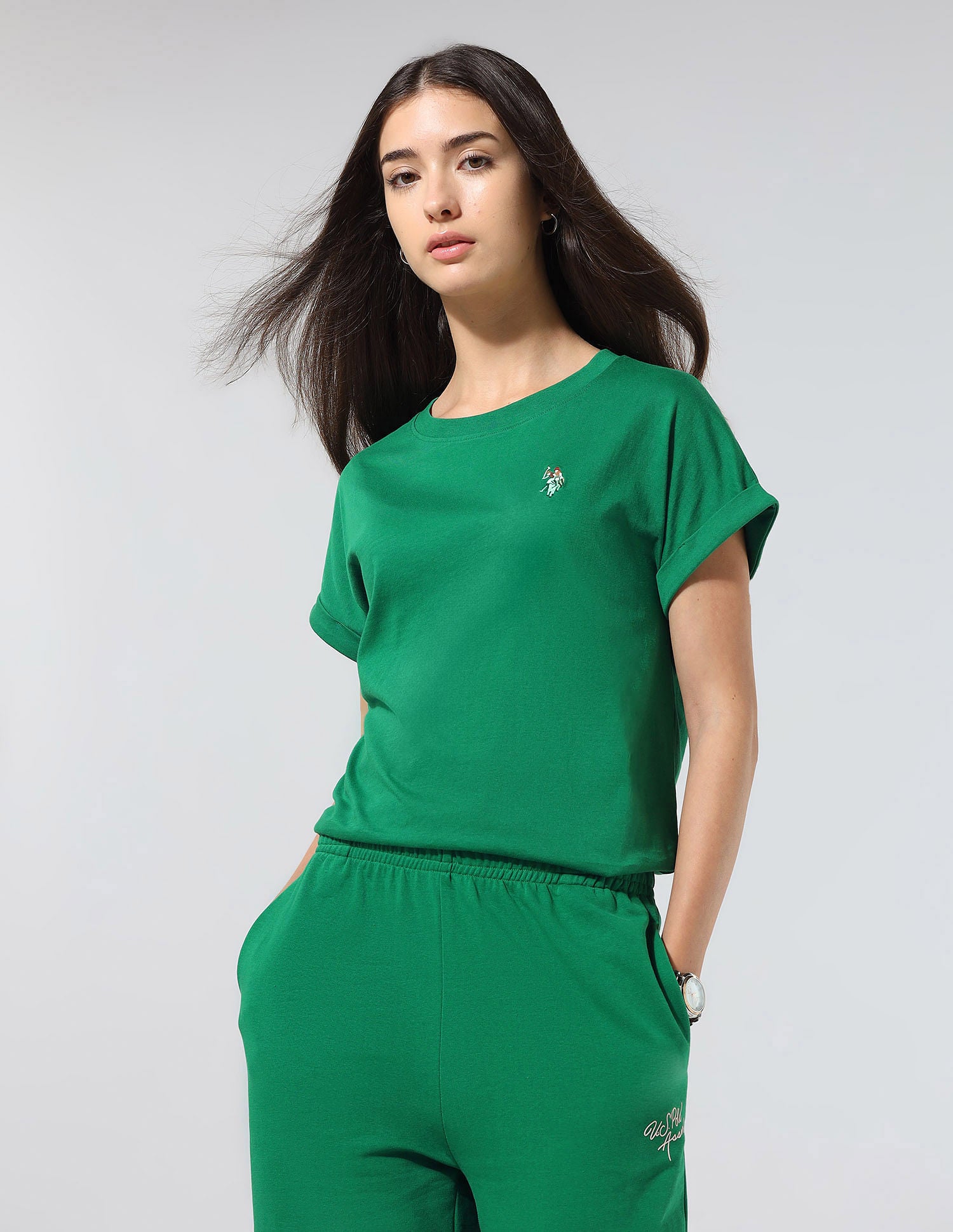 Regular Fit Solid Lounge T-Shirt Bright Green - U.S. POLO ASSN. | Large