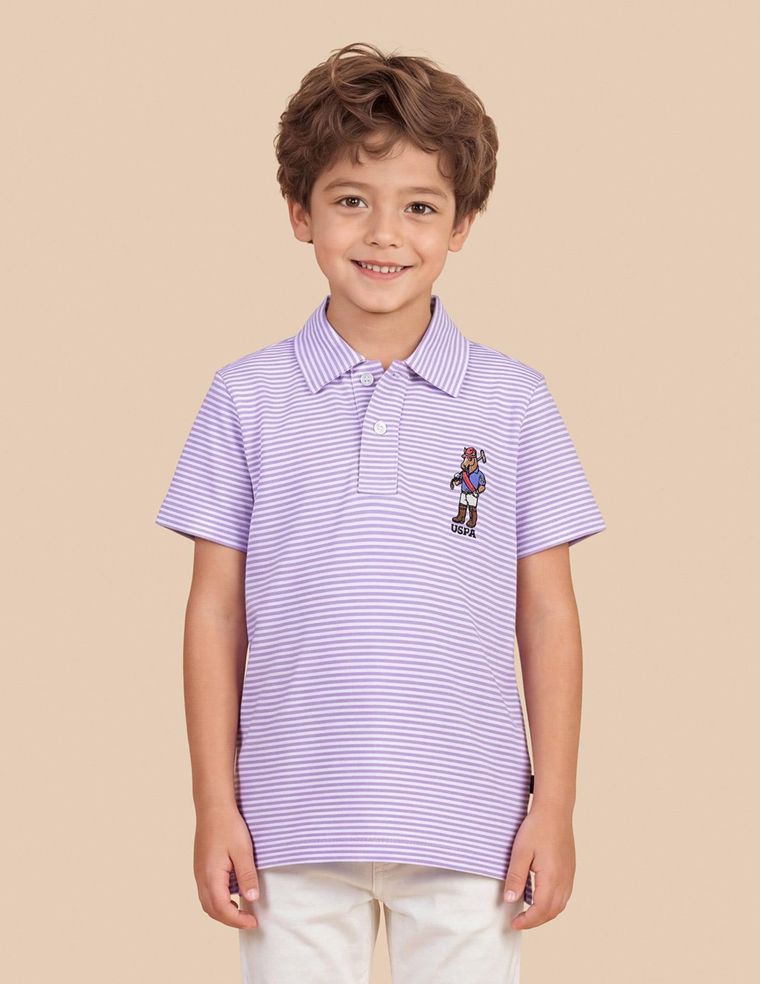 Horizontal Striped Regular Fit Polo Shirt Pink - U.S. Polo Assn. India | Large