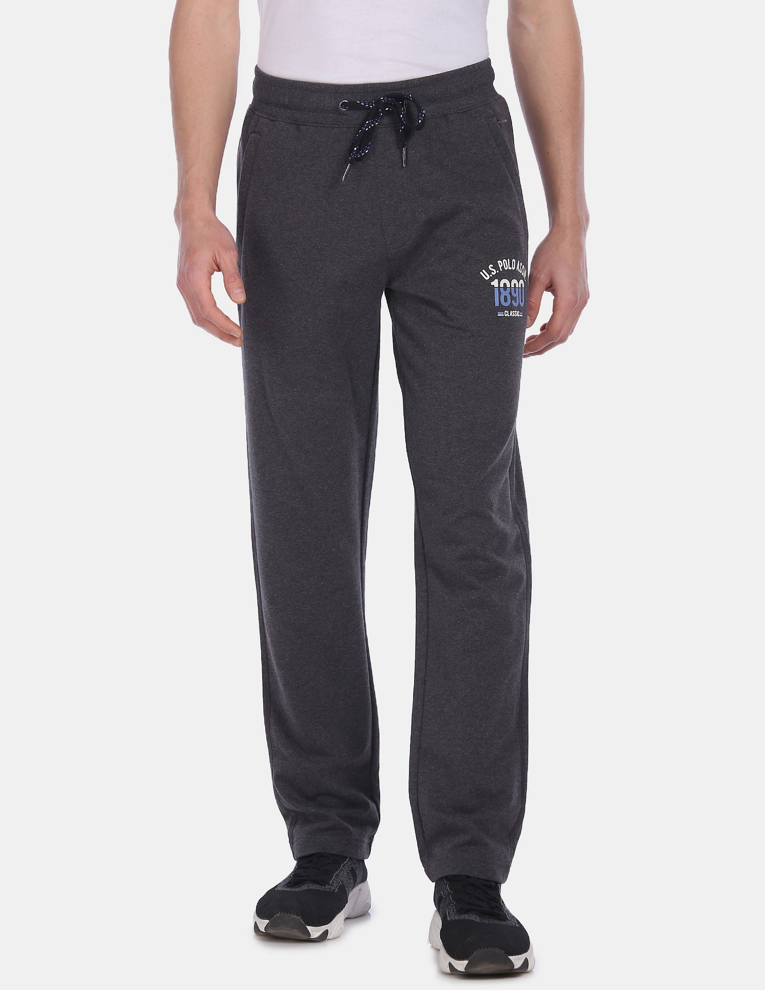 Comfort Fit Mid Rise I606 Lounge Track Pants - Pack Of 1 Charcoal - U.S. POLO ASSN. | Large