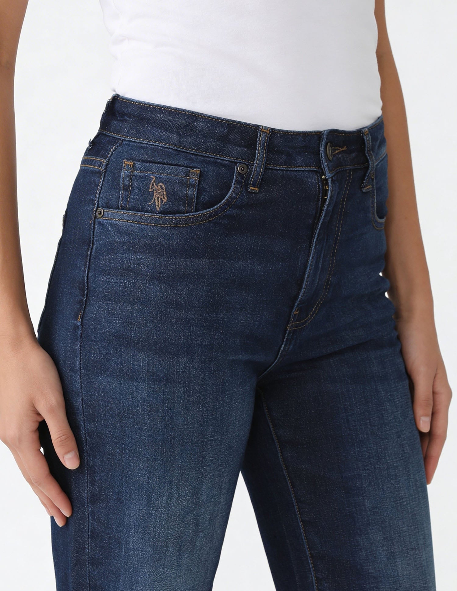 High Rise Straight Fit Jeans Blue - U.S. Polo Assn. India | Large