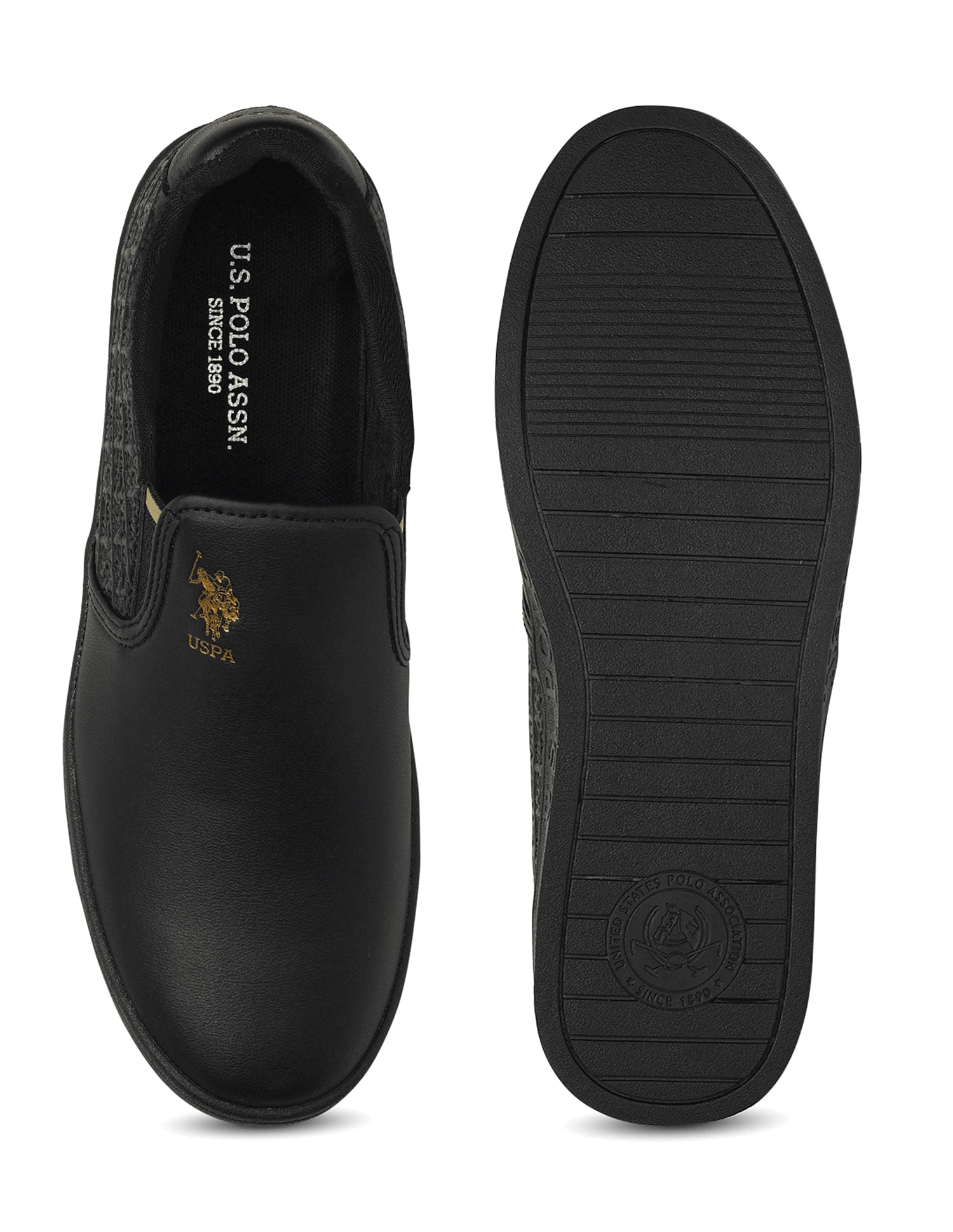Men Round Toe Solid Lyne Slip On Sneakers – U.S. Polo Assn. India