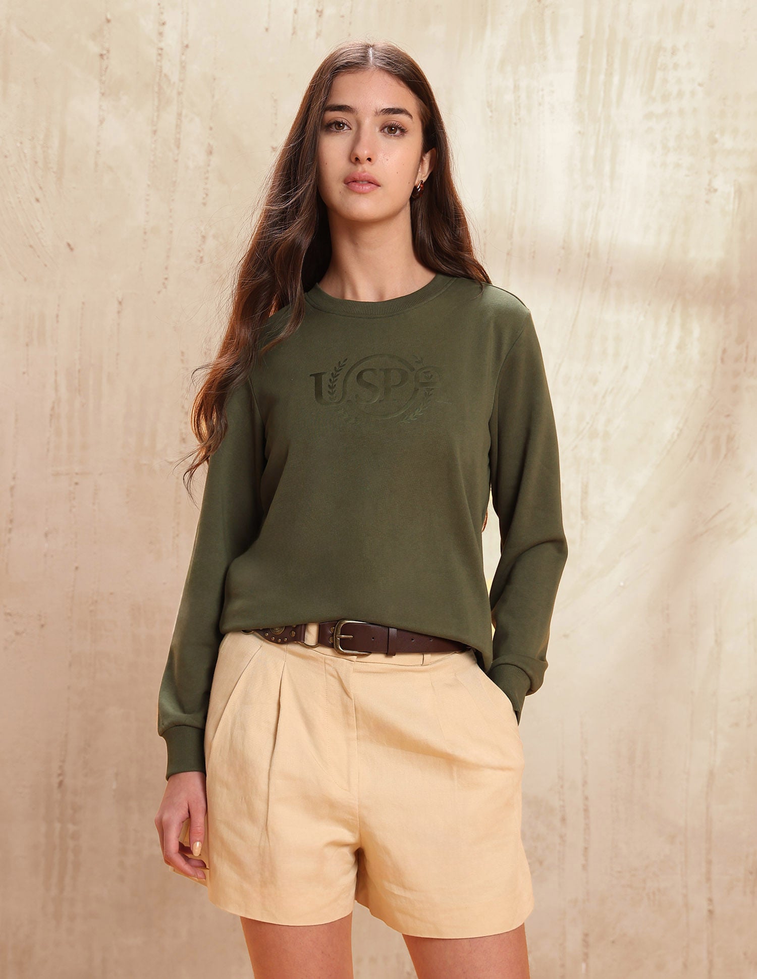 Regular Fit Brand Printed Sweatshirt Green - U.S. POLO ASSN. | Large