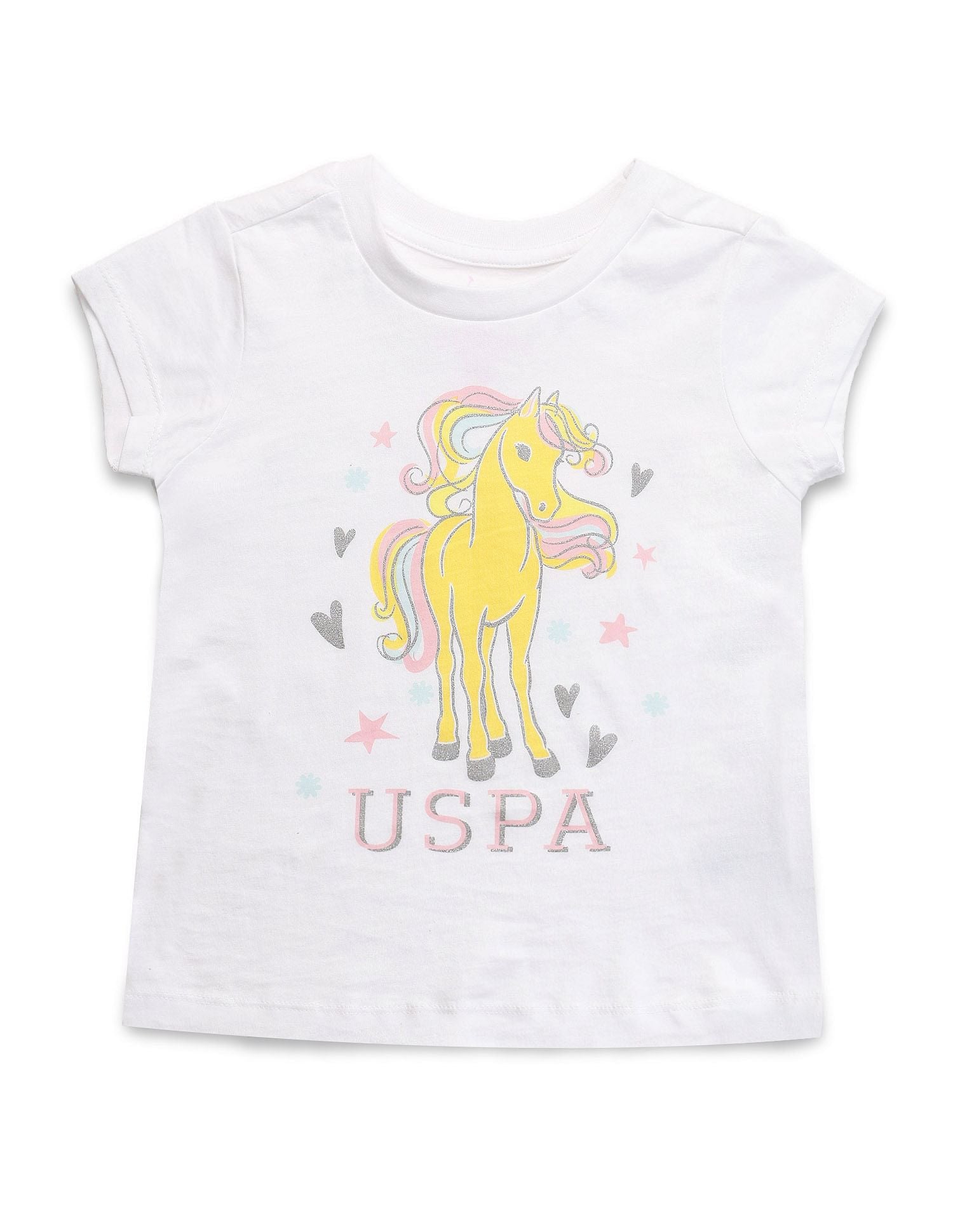Girls Unicorn Graphic T-Shirt White - U.S. POLO ASSN. | Large